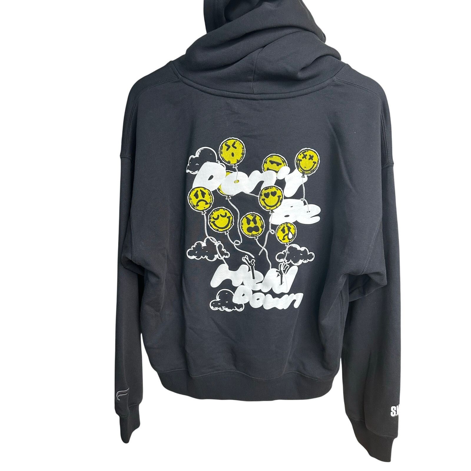 Fabletics Fabletics x S.W. Smiley Cotton Black Hoodie - Size M - New Size US M / EU 48-50 / 2 - 3 Thumbnail