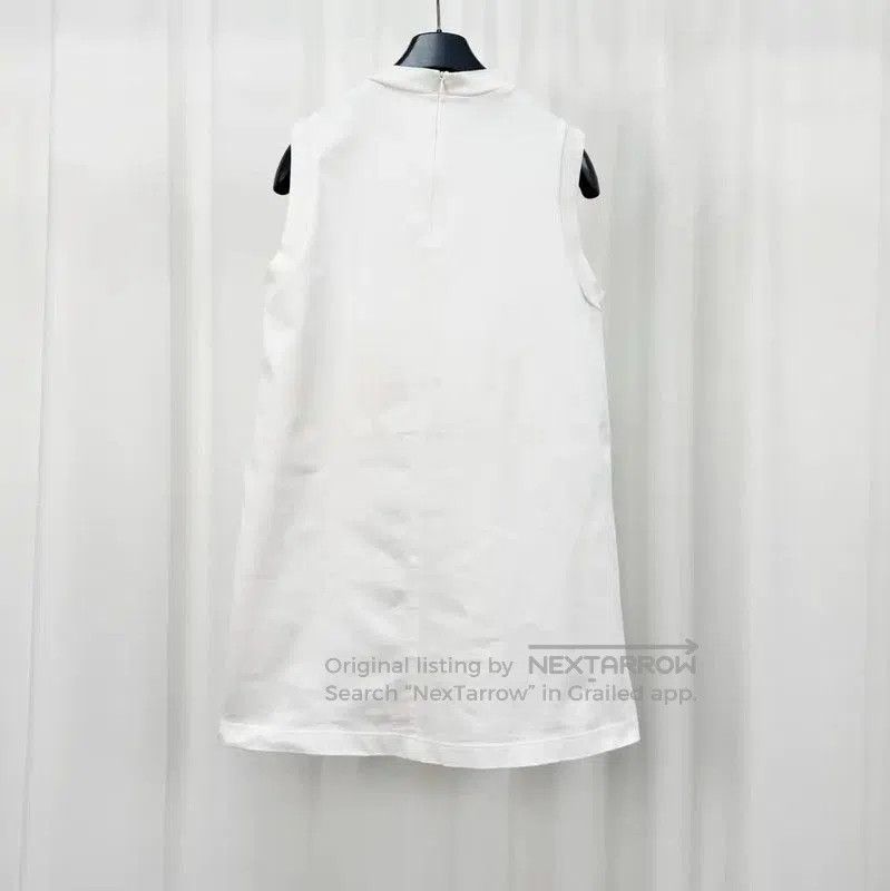 Prada Prada White Cotton Sleeveless Dress for Summer. Size L / US 10 / IT 46 - 2 Thumbnail