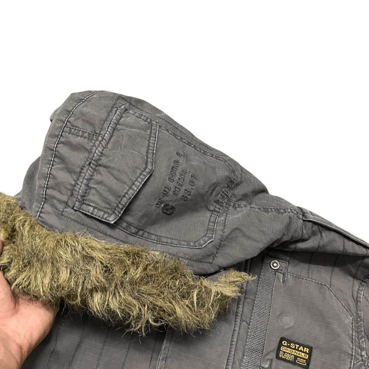 G-Star Vintage G Star Raw Denim 3301 Tactical Fur Hooded Jacket Size US XS / EU 42 / 0 - 8 Thumbnail