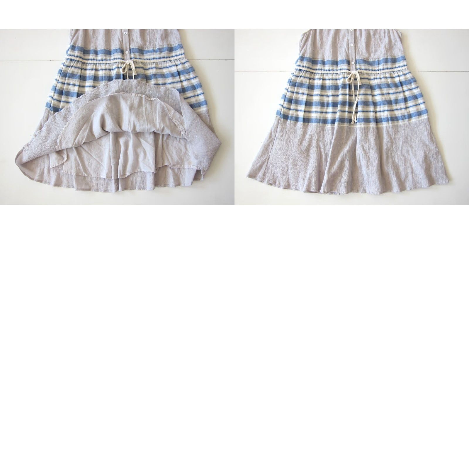Vintage Symphony Shirt Dress Sleeveless Collared Tunic Cotton Gauze Stripe M Women Size M / US 6-8 / IT 42-44 - 8 Thumbnail