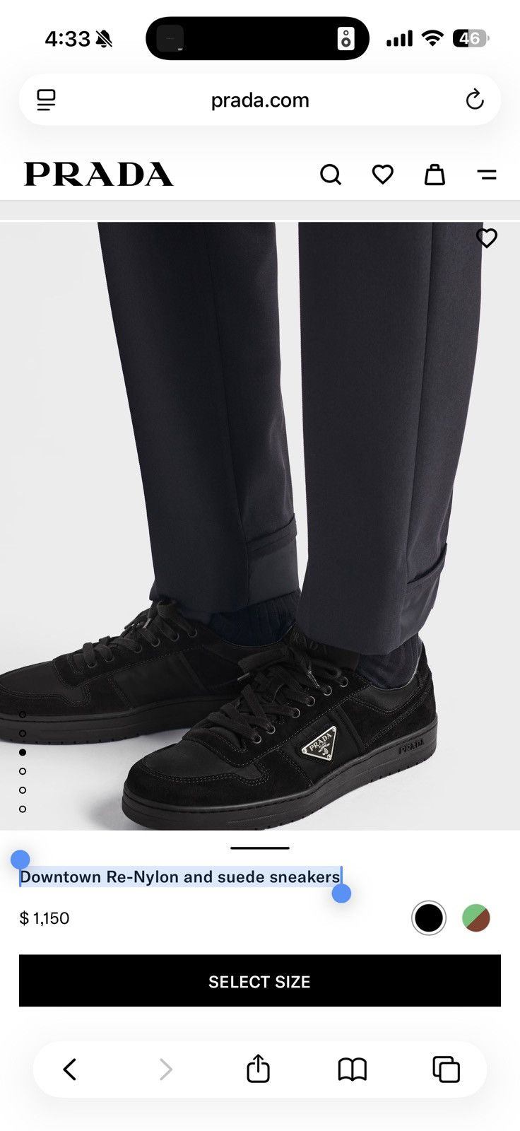 Prada Prada Downtown Re-Nylon and suede sneakers Size US 13 / EU 46 - 2 Thumbnail