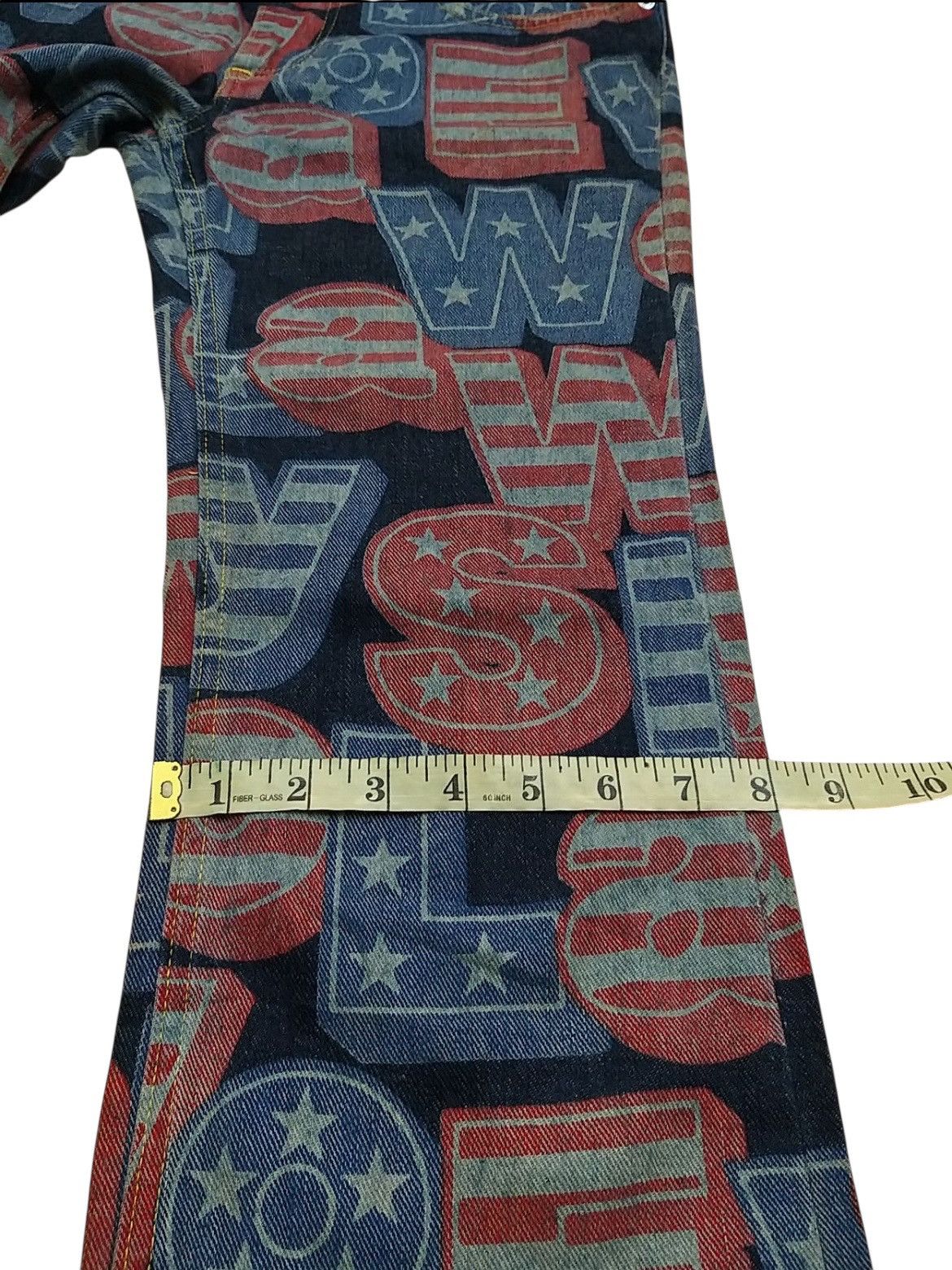 Hysteric Glamour RARE🔥VINTAGE HYSTERIC GLAMOUR KINKY ALL PRINT FLARED JEANS Size US 29 - 10 Thumbnail