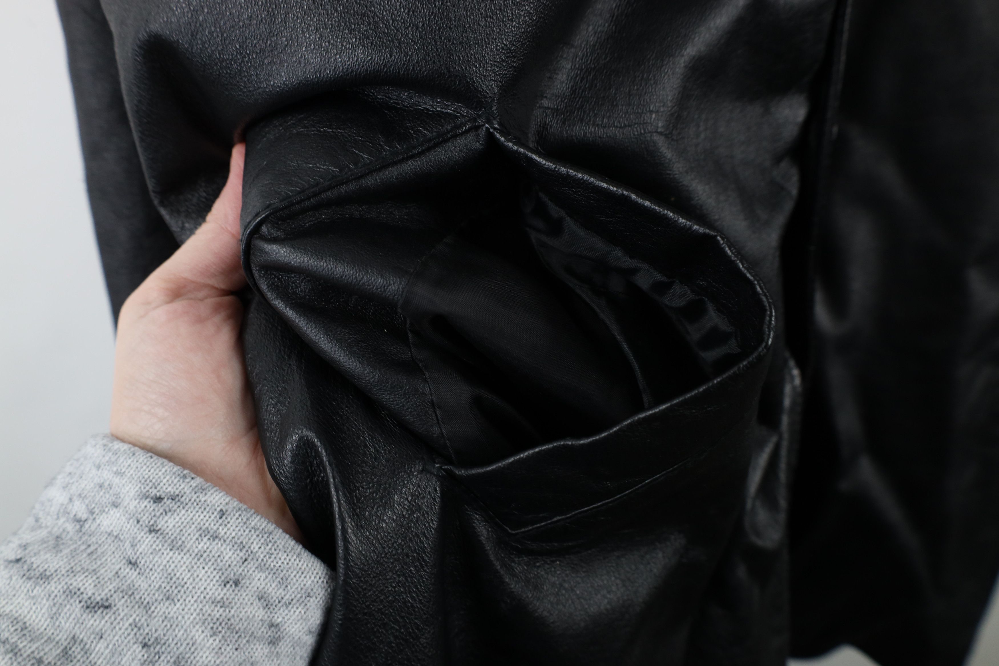 Vintage Vintage 90s Streetwear Leather Full Button Jacket Black Size US M / EU 48-50 / 2 - 8 Thumbnail