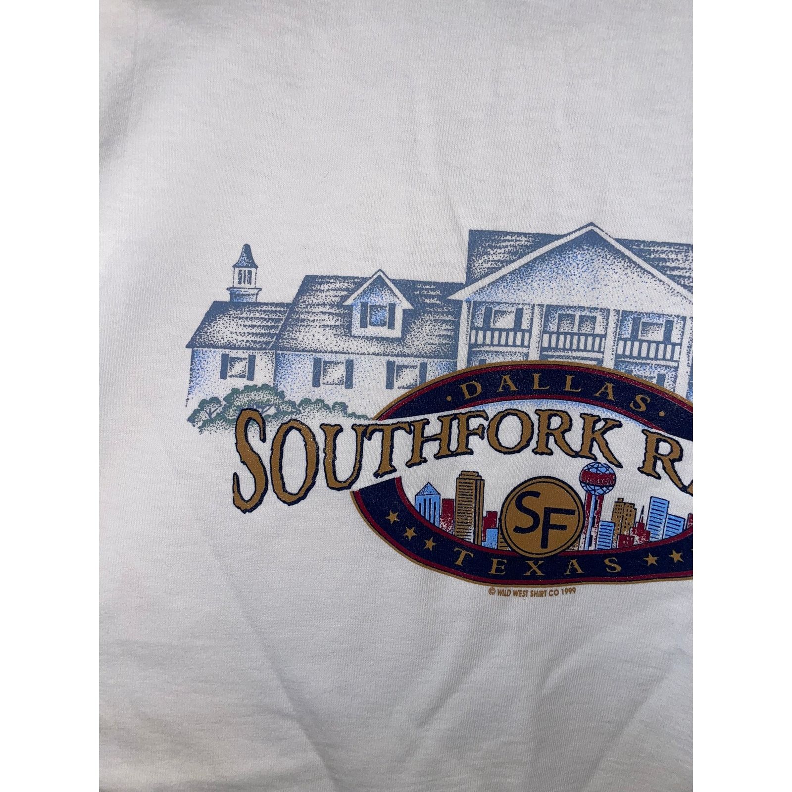 Jerzees Vintage Dallas Texas Shirt Southfork Ranch Western White Tee Size US M / EU 48-50 / 2 - 5 Thumbnail