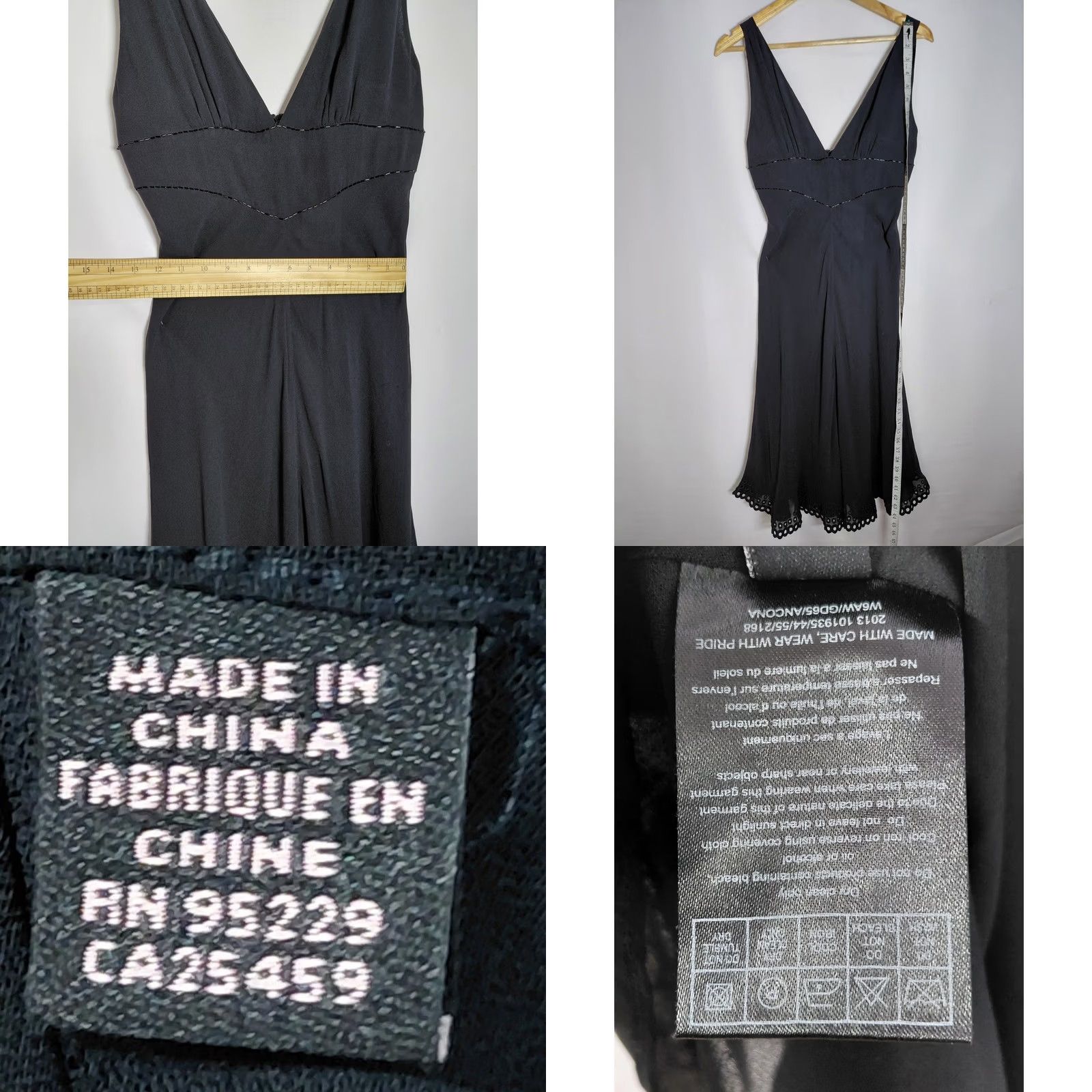 Vintage TED BAKER LONDON Sleeveless Dress V-Neck Black Knee Length Womens Size 2 Polyester Solid Lace NWT Size XS / US 0-2 / IT 36-38 - 8 Thumbnail