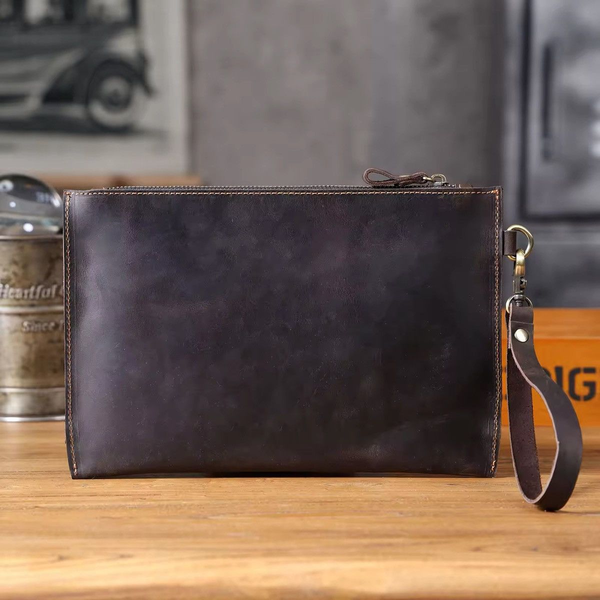 Leather Genuine Leather Clutch Bag Size ONE SIZE - 3 Thumbnail