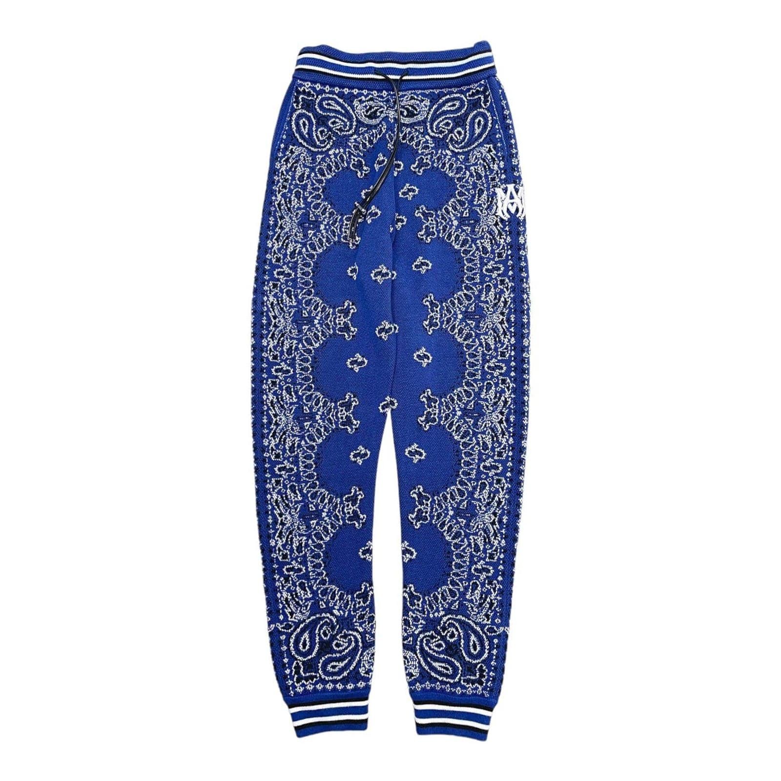 image of Amiri Bandana B-Ball Sweatpants Blue, Men's (Size 30)