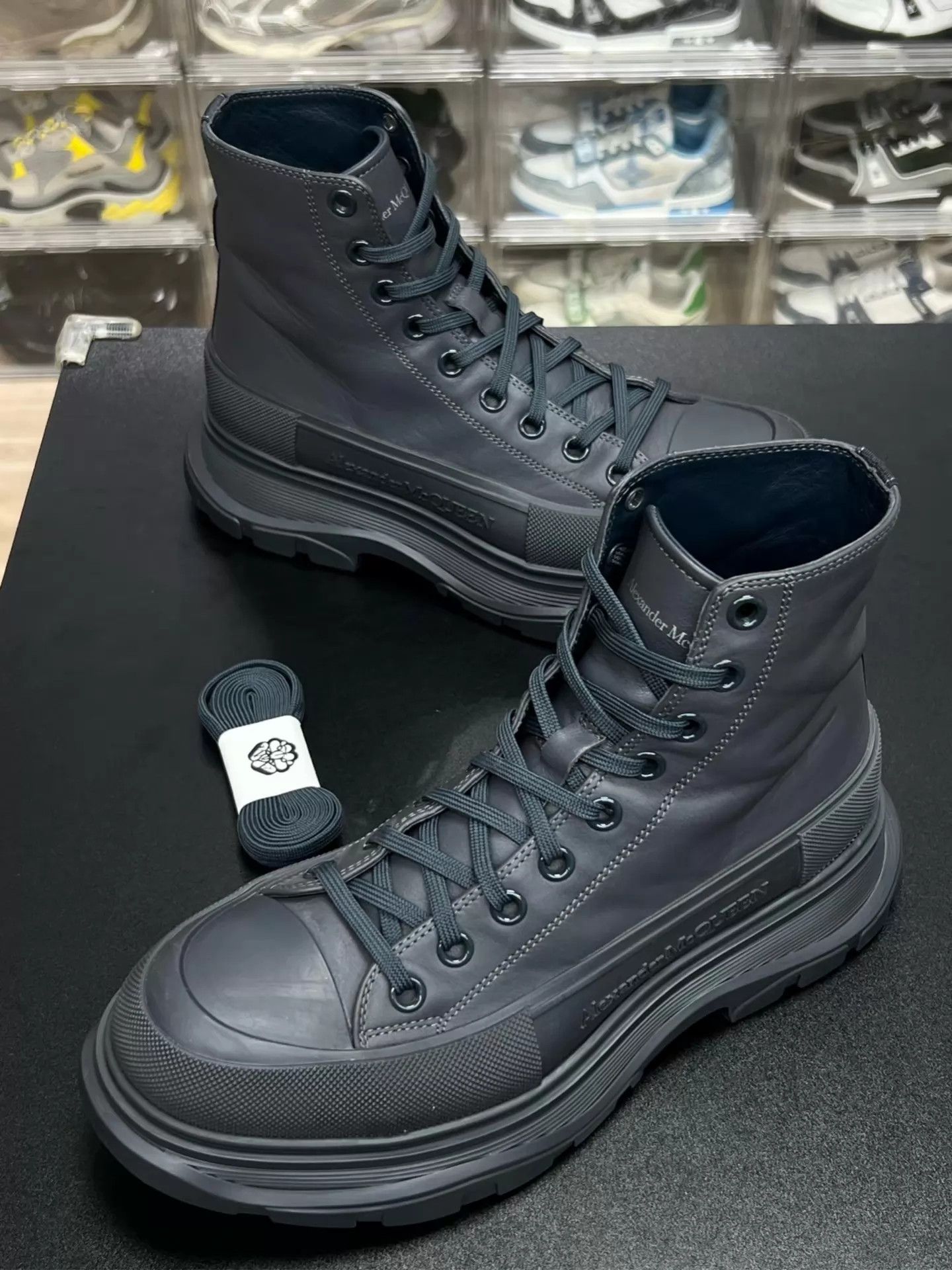 Alexander McQueen MCQ Tread Slick Mid-Calf Boots Smoke-Gray 41 Like New Size US 8 / EU 41 - 1 Thumbnail