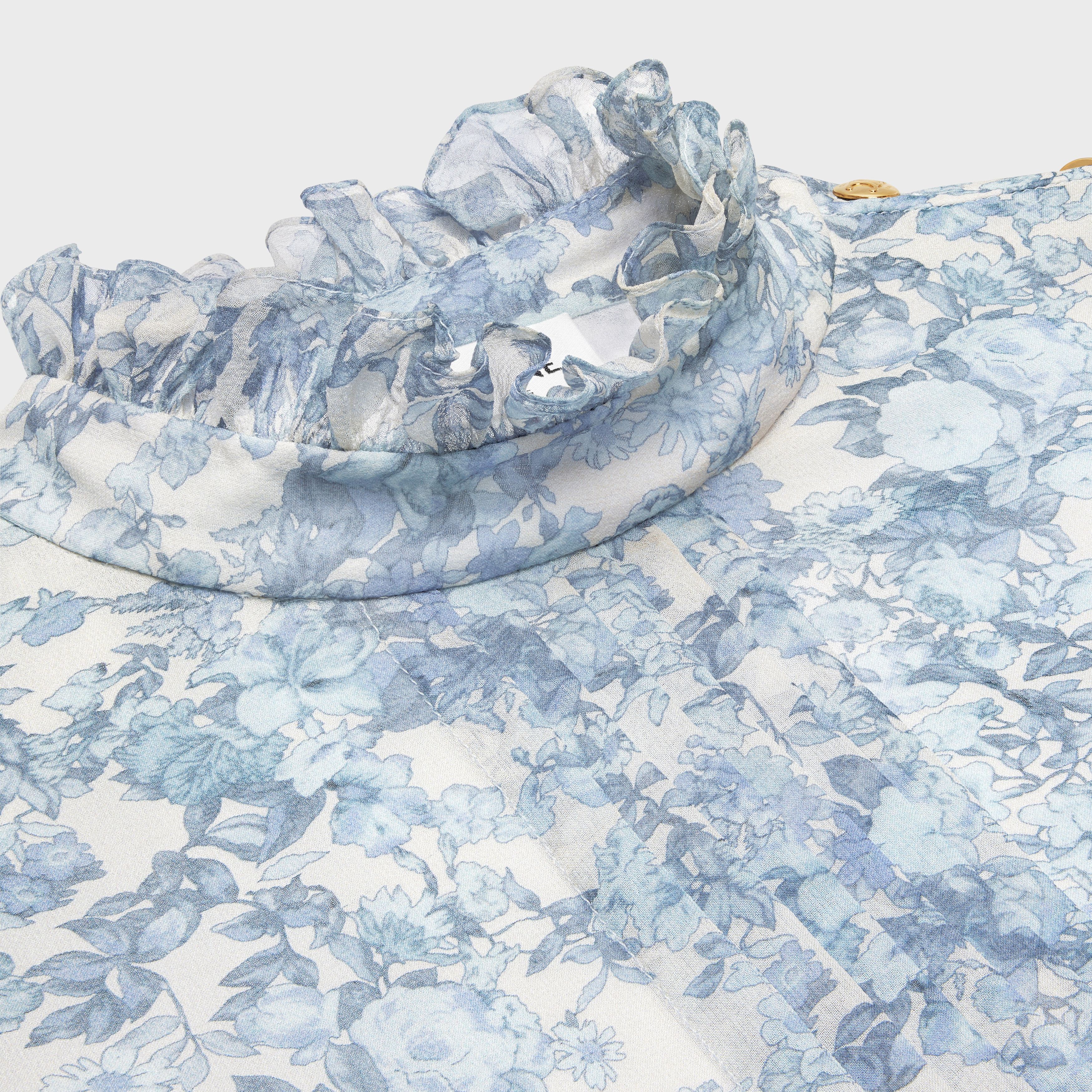 Celine o1bcso1str0925 2B965922W Blouse in Blue/White Size XS / US 0-2 / IT 36-38 - 3 Thumbnail