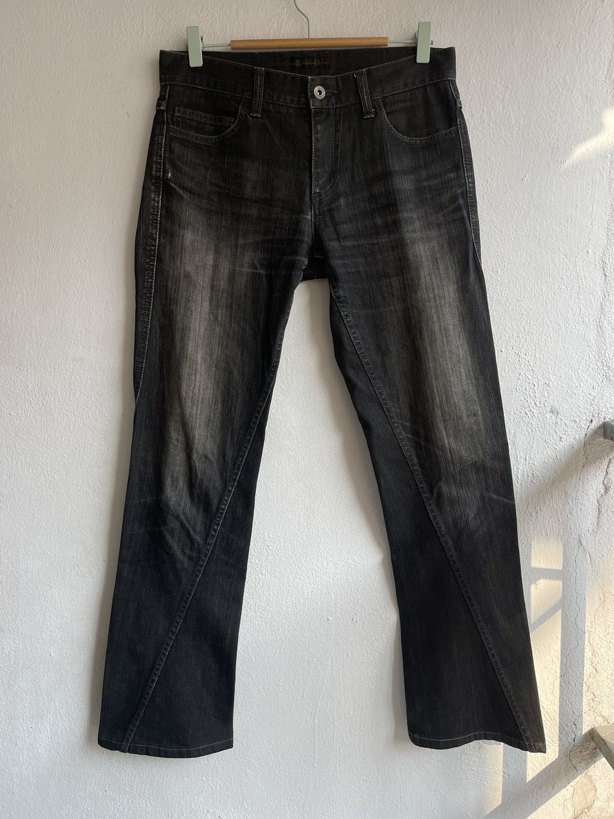 Japanese Brand × Le Grande Bleu (L.G.B.) × Morgan Homme 90s Flare Morgan De Toi Homme Spiral Cut Denim Jeans Size US 32 / EU 48 - 7 Thumbnail