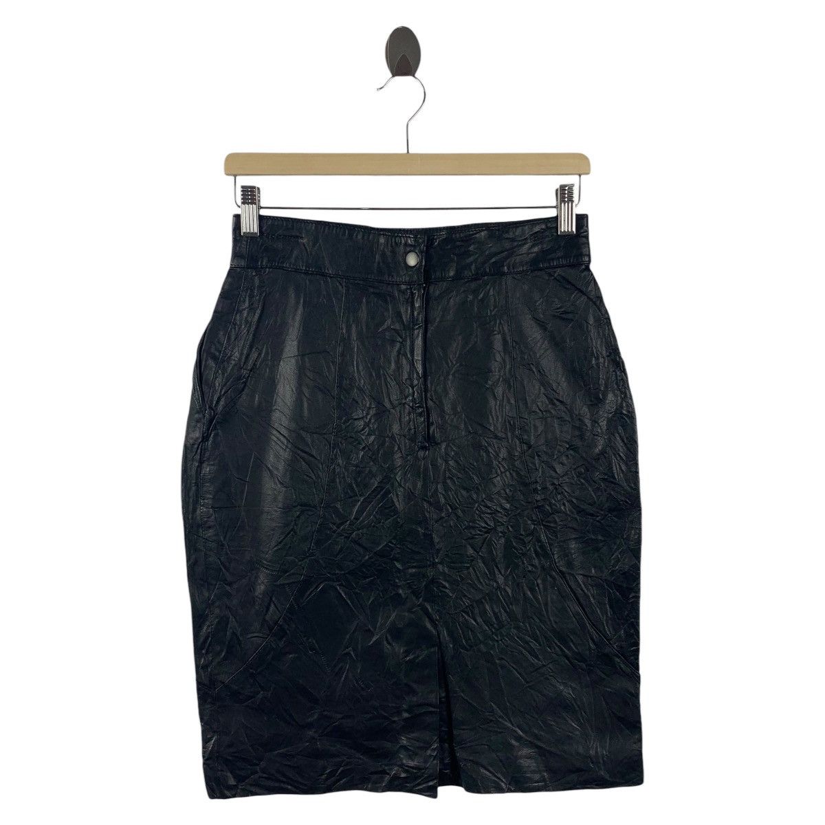 Designer × Vintage × Yves Saint Laurent Vintage YVES SAINT LAURENT faux leather Women skirt Size 29" - 4 Thumbnail