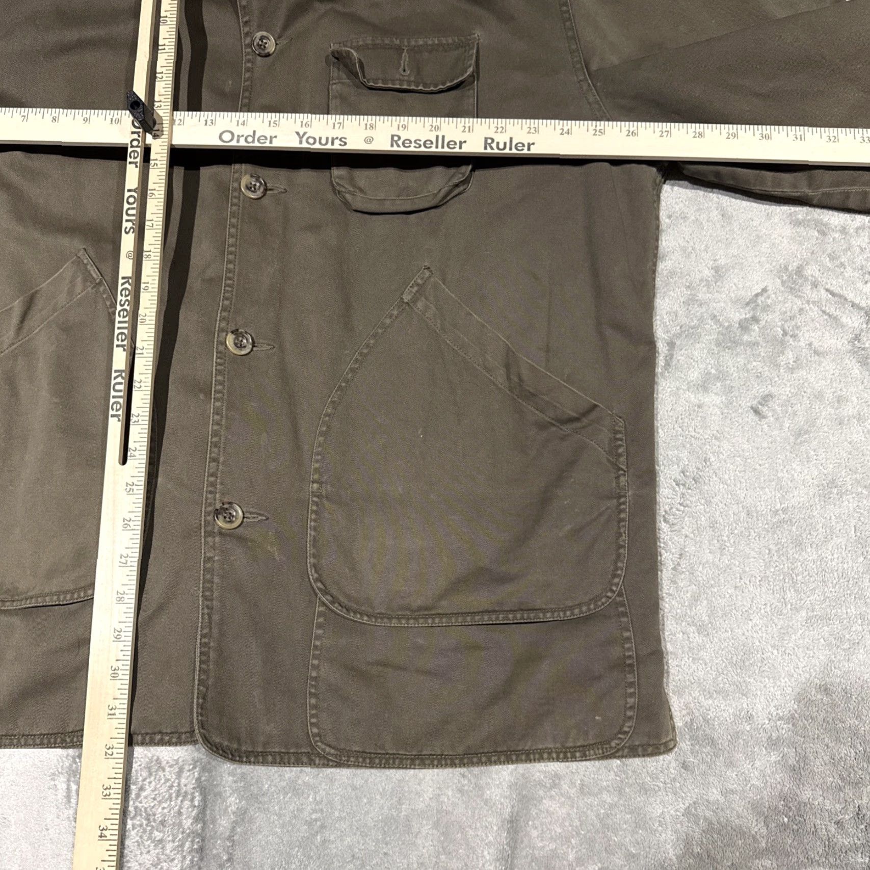 Banana Republic VINTAGE Banana Republic Barn Coat Mens Large Brown Cotton Leather Chore Jacket Overcoat Twill Long Pockets Logo Zipper Button Size US L / EU 52-54 / 3 - 7 Thumbnail