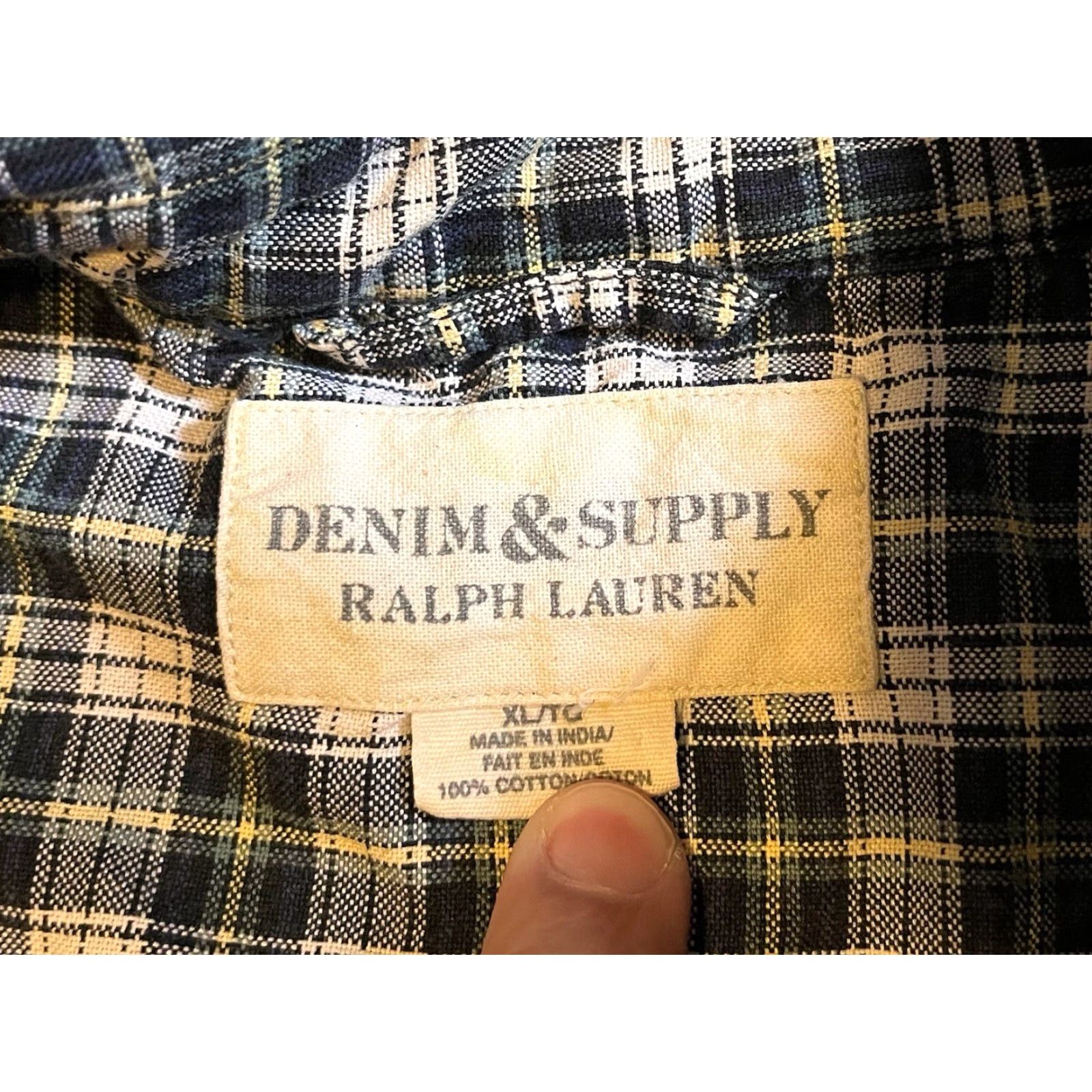Vintage VINTAGE Denim & Supply Ralph Lauren Shirt Men’s XL Black Green Plaid Size US XL / EU 56 / 4 - 4 Thumbnail