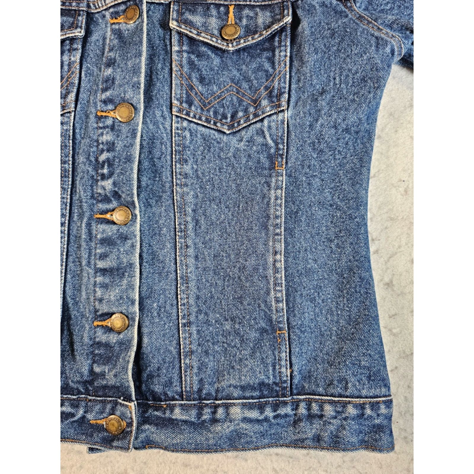 Wrangler VINTAGE Wrangler Denim Jacket Trucker 80s Blue Cotton Sz M Regular Men Jeans Jacket Size US 31 - 7 Thumbnail
