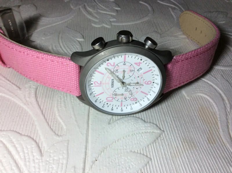 Versace Versus Versace Ladies Mens Chronograph Canvas Pink Watch Size ONE SIZE - 3 Thumbnail