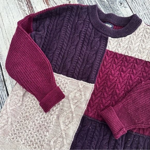 Lands' End Lands’ End Multicolor Cable Knit Oversized Sweater Size XS / US 0-2 / IT 36-38 - 2 Thumbnail