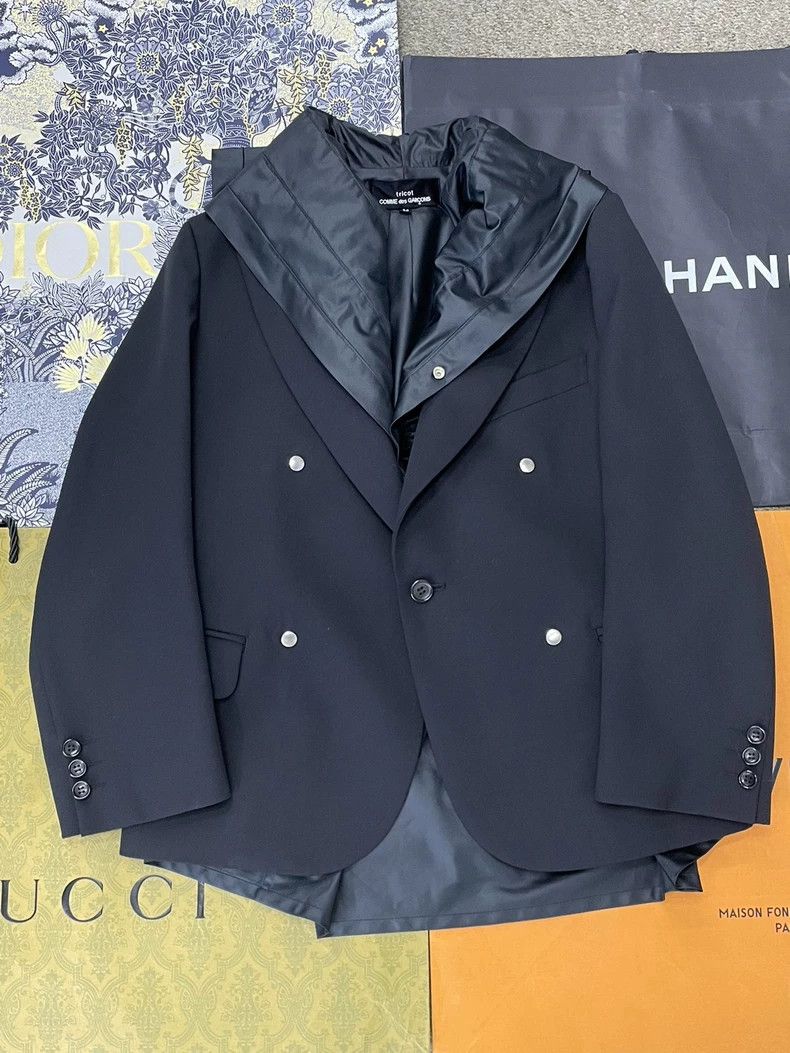 Comme des Garcons comme des garçons navy double-breasted blazer - dmc Size US M / EU 48-50 / 2 - 1 Thumbnail