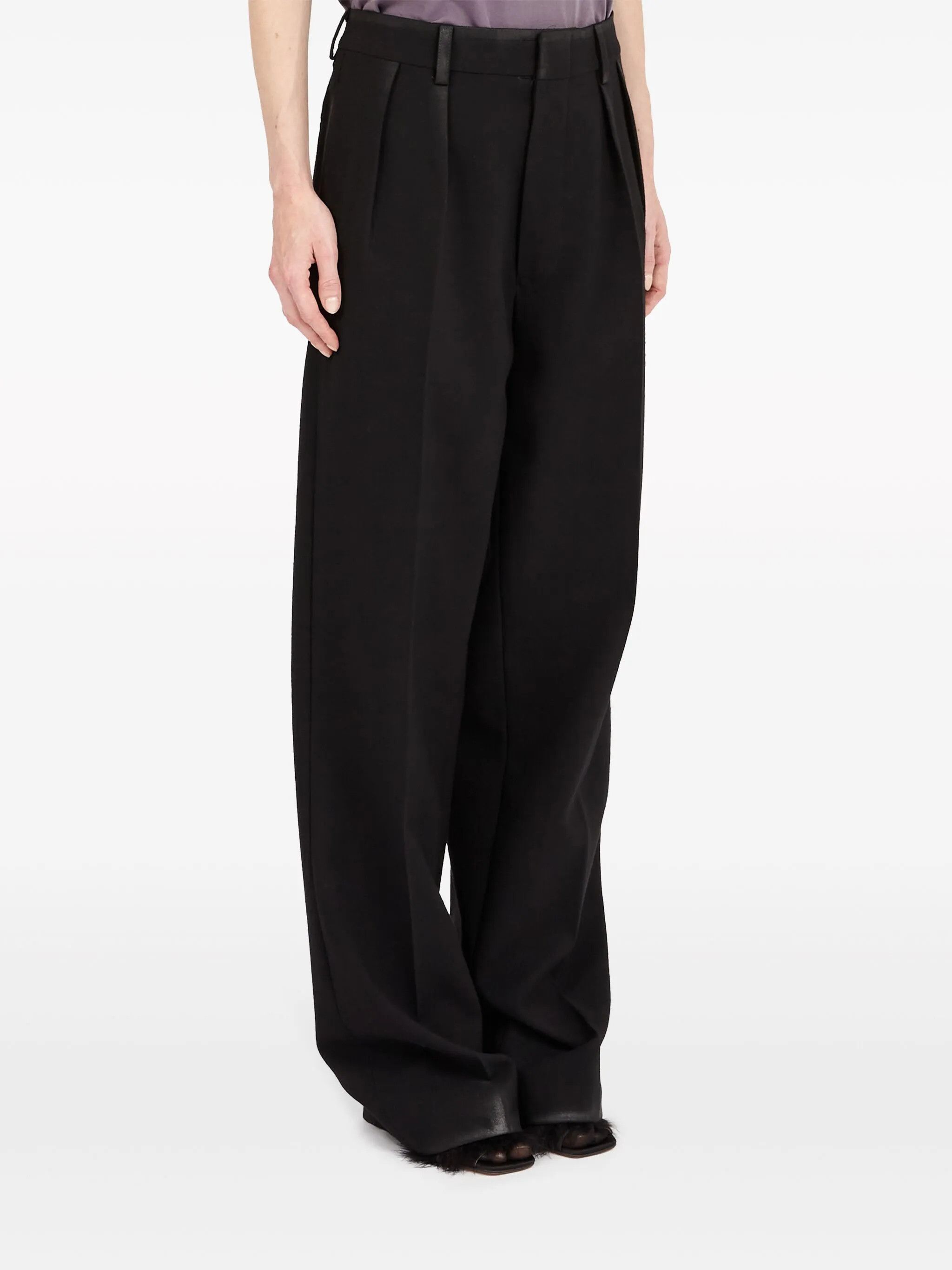 Maison Margiela o1w1db11225 Straight-Leg Gabardine Wool Trousers in Black Size US 32 / EU 48 - 3 Thumbnail