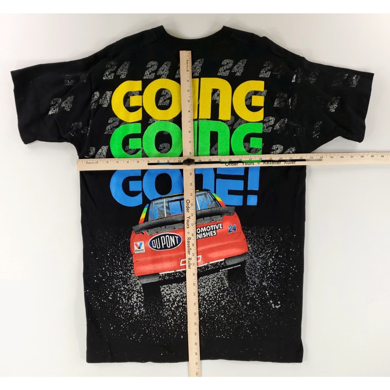 Fruit Of The Loom VINTAGE Jeff Gordon T Shirt 90s AOP Mega Going Going Gone Black Made USA Mens XL Shirt Size US XL / EU 56 / 4 - 7 Thumbnail