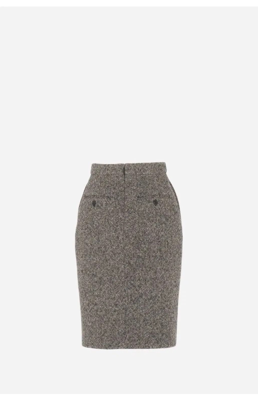 Saint Laurent Paris o1s1wg111124 Jupe JF31 Mini Skirt in Beige & Brown Size 30" / US 8 / IT 44 - 2 Thumbnail