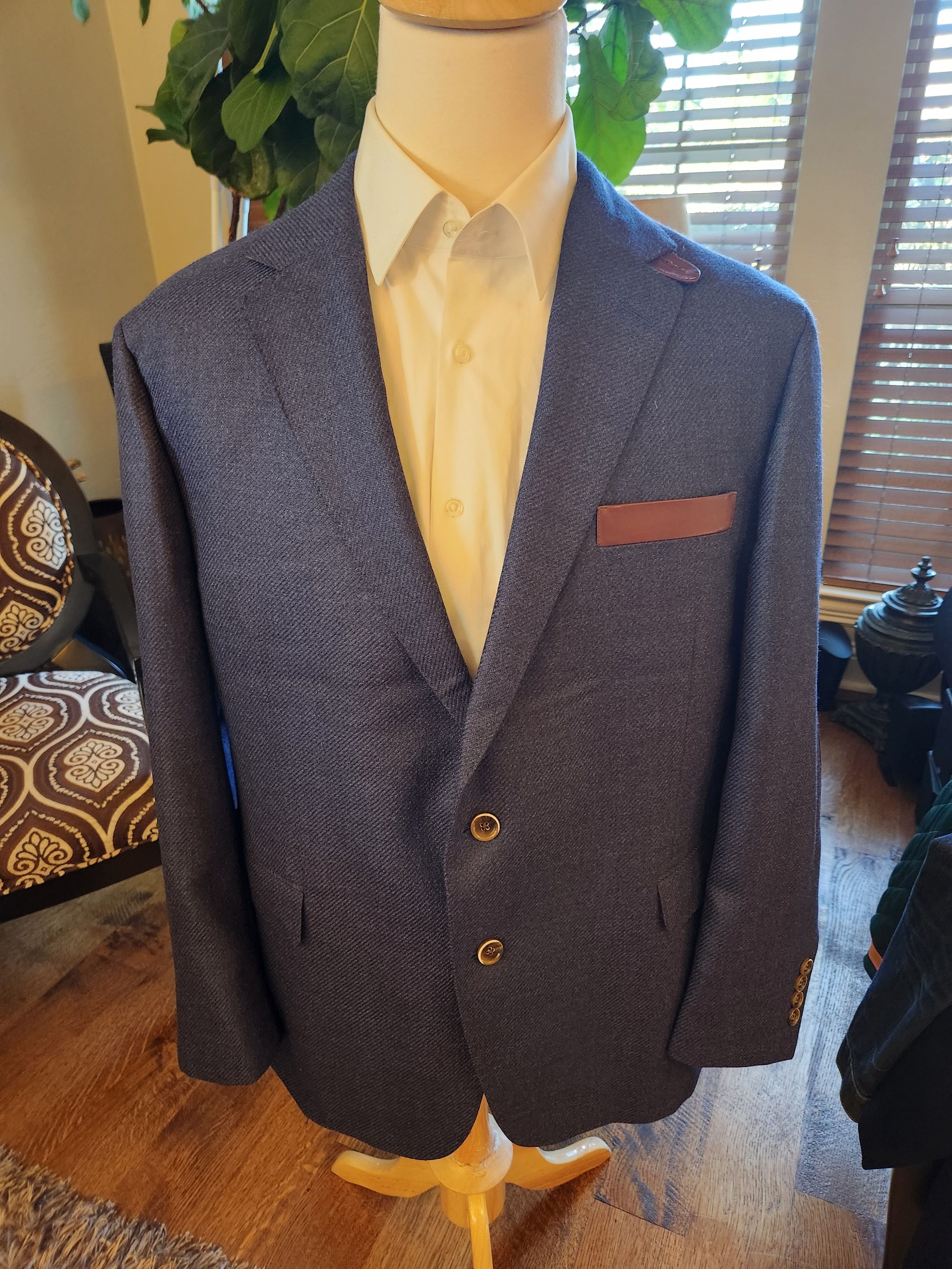 Alexander Julian NWOT Wool and Silk Unstructured Blue Blazer Size 48R - 1 Thumbnail