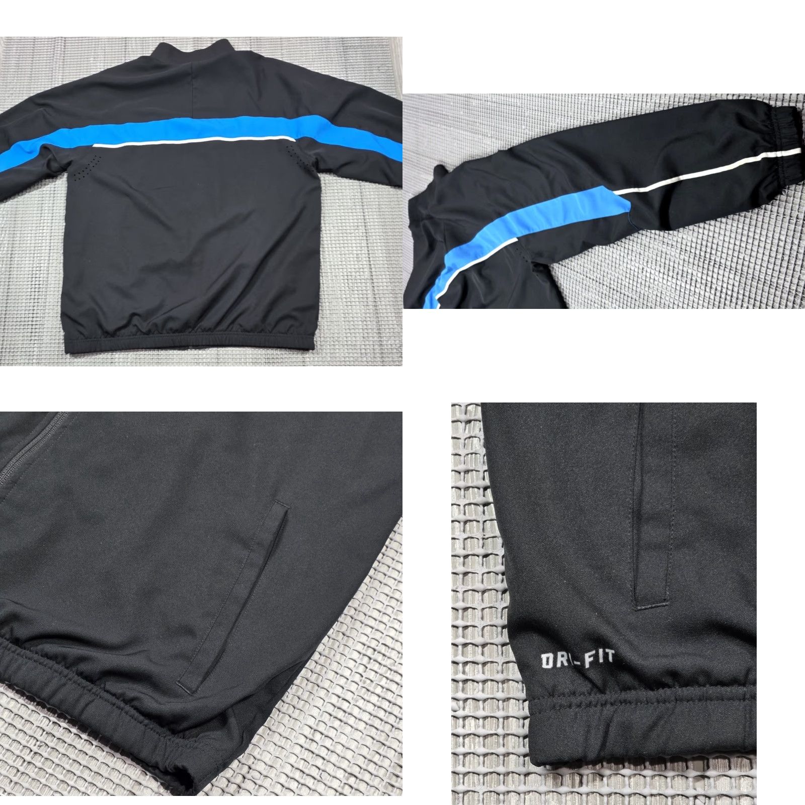 Nike VINTAGE Nike Elite Dri-Fit Full Zip Jacket Men XL Blue Black Swoosh Spell Out Logo Size US XL / EU 56 / 4 - 8 Thumbnail