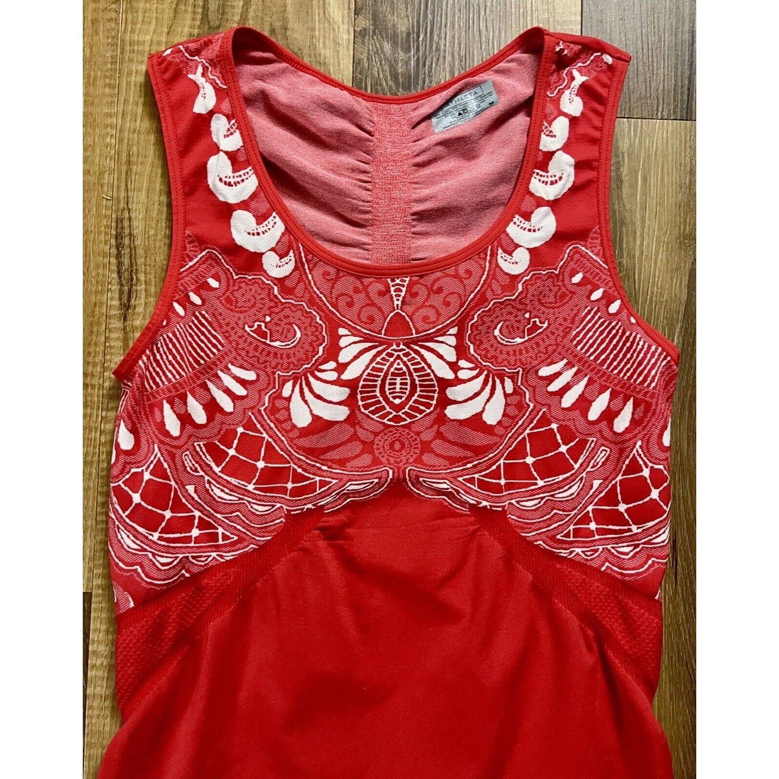 Athleta Athleta Seamless Stretch Stride Tank Top Red Printed Women Size M / US 6-8 / IT 42-44 - 5 Thumbnail