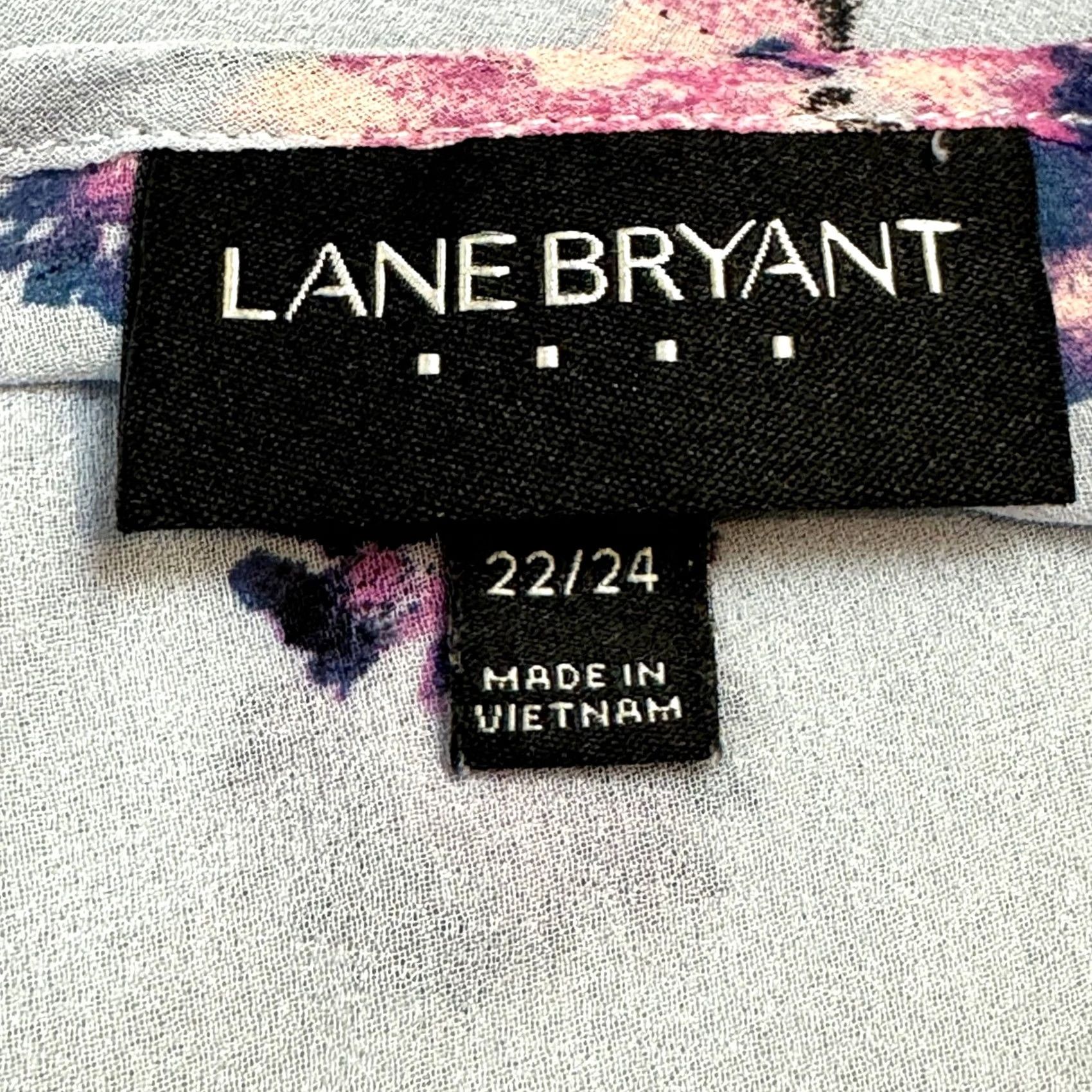 Vintage Lane Bryant Blouse Top Women's Plus Light Blue Floral Bow Tied Sheer Size 22 Size 3XL / US 20-22 - 4 Thumbnail