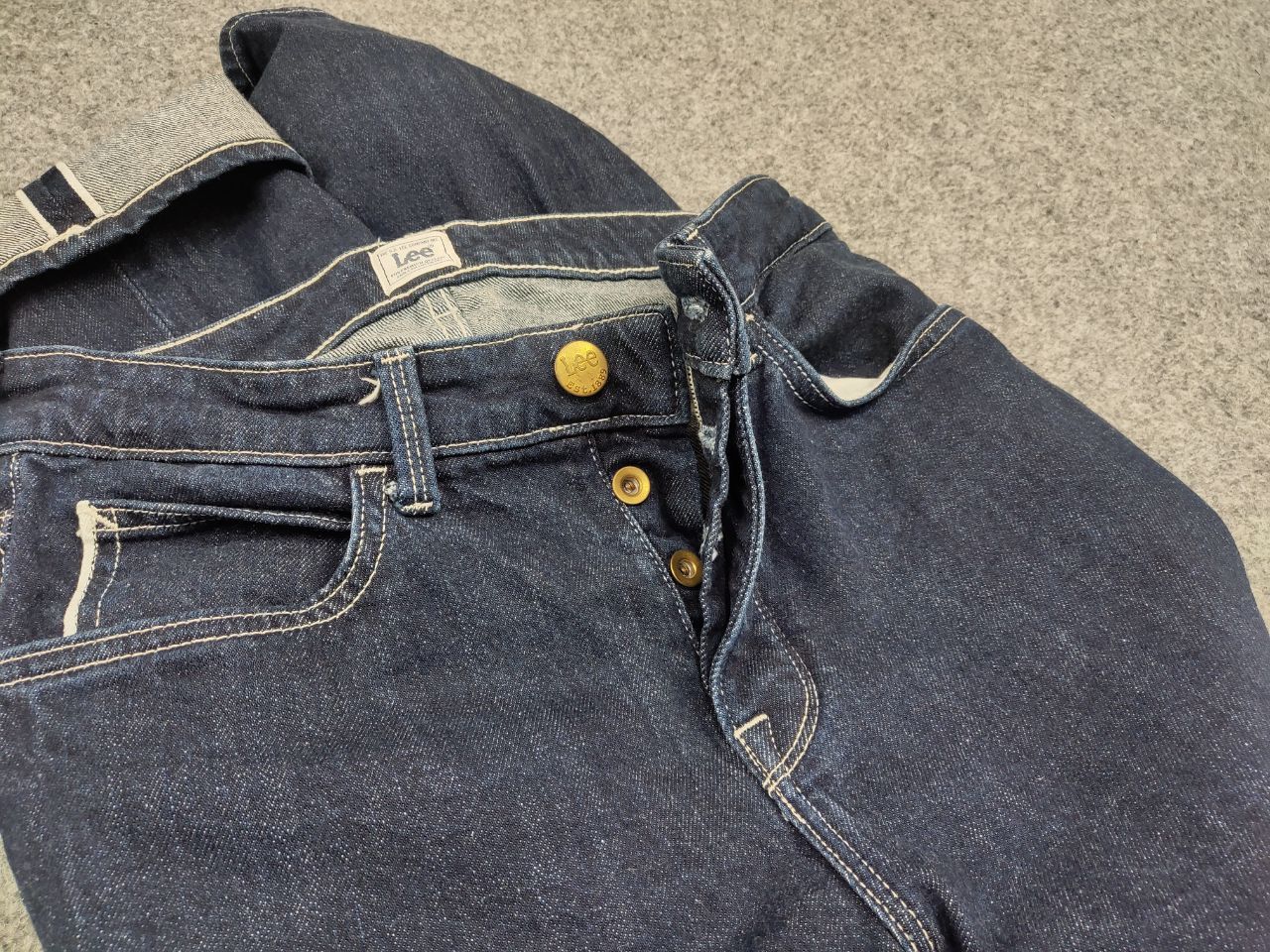 Lee Lee carol button fly Straight Stone Selvedge Denim Jeans Size US 29 - 7 Thumbnail