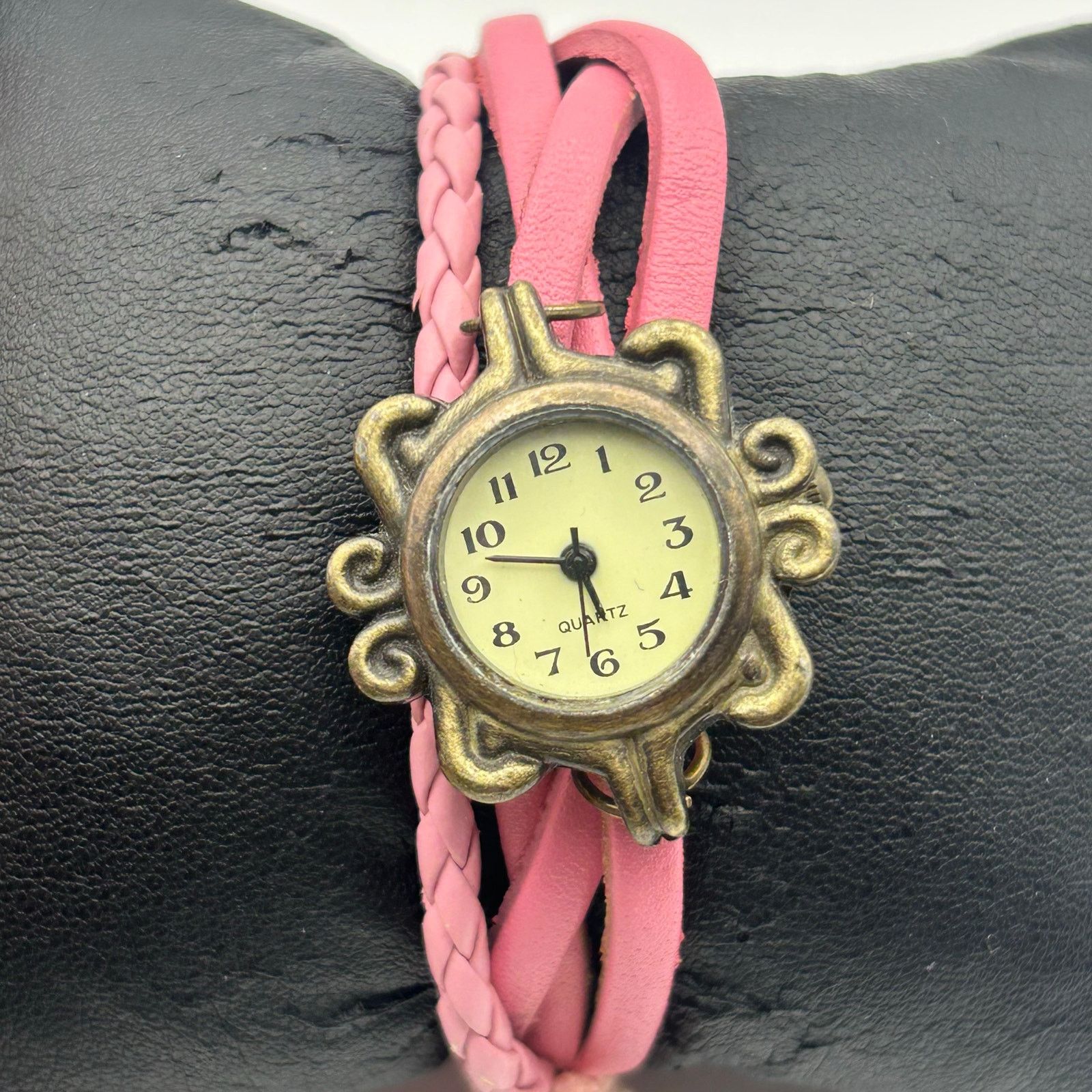 Other Boho Womens Analog Watch Bracelet Pink Snap Band New Battery Size ONE SIZE - 1 Thumbnail