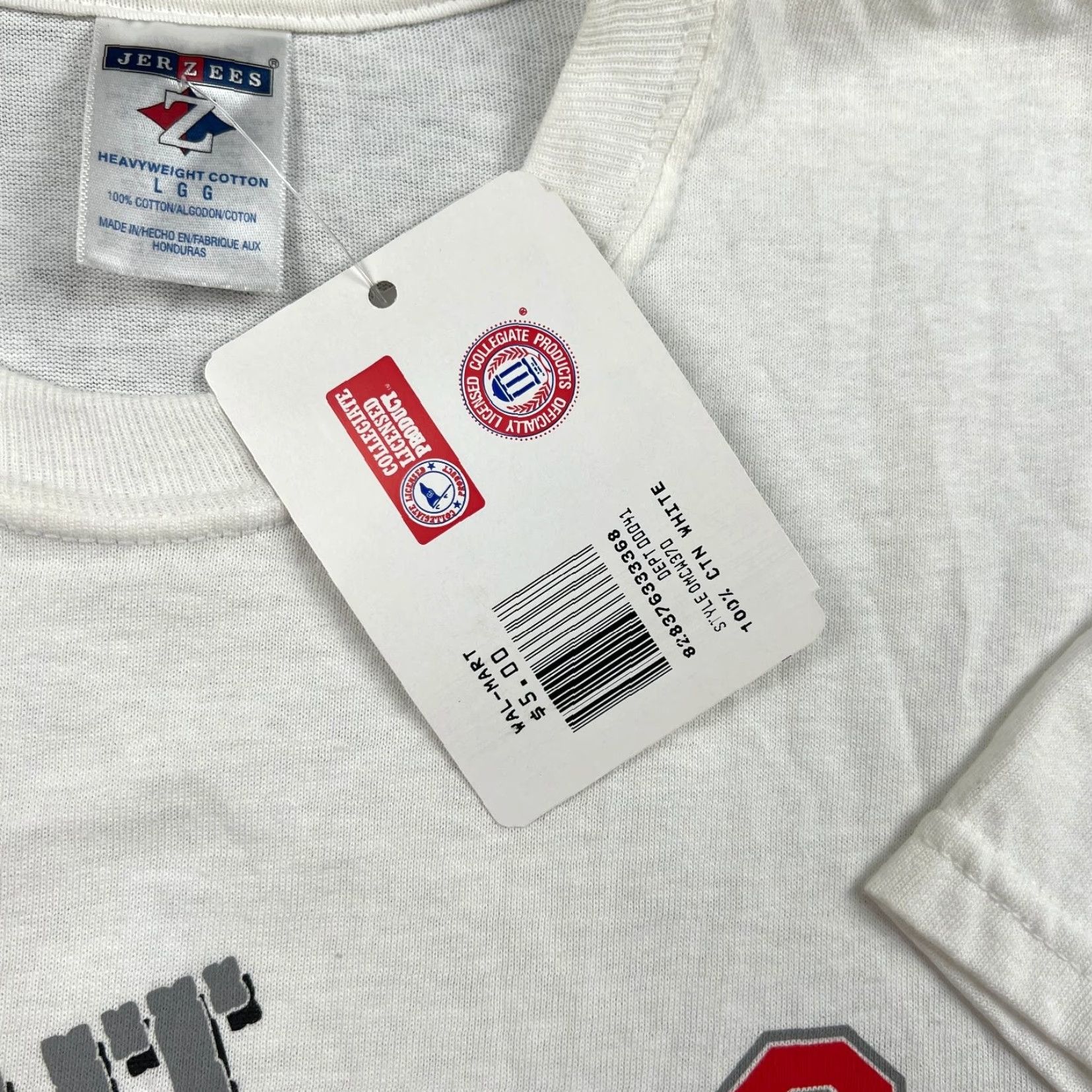 Jerzees VTG NWT Ohio State Buckeyes The Horseshoe Stadium T-Shirt Mens Large White Crew Neck Graphic Print 100% Cotton Buckeye Mens Size US L / EU 52-54 / 3 - 3 Thumbnail