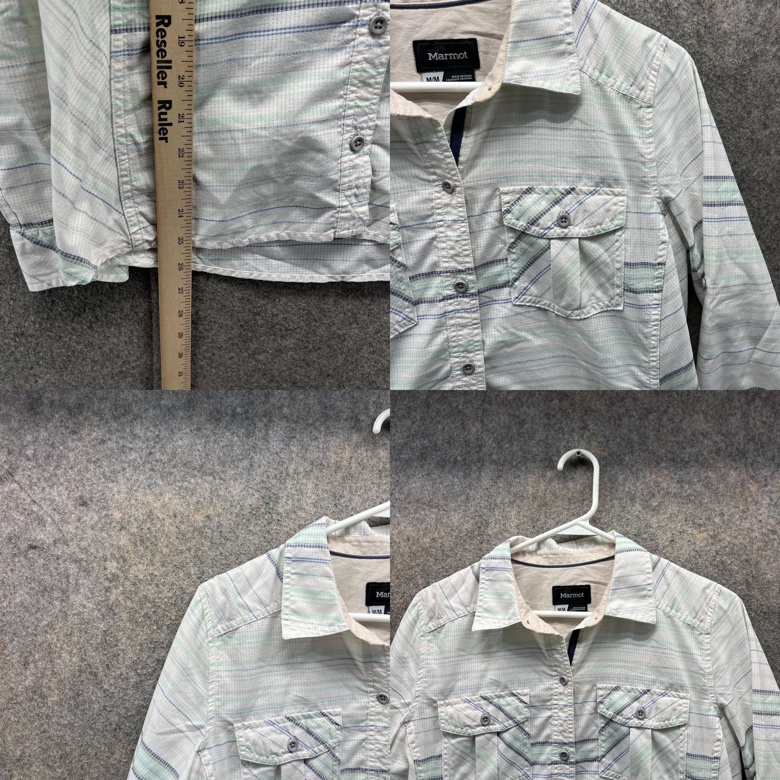Marmot Marmot Shirt Women Medium White Outdoors Button Down Cowgirl Striped Western - Casual, Travel, Party/Cocktail Size M / US 6-8 / IT 42-44 - 8 Thumbnail