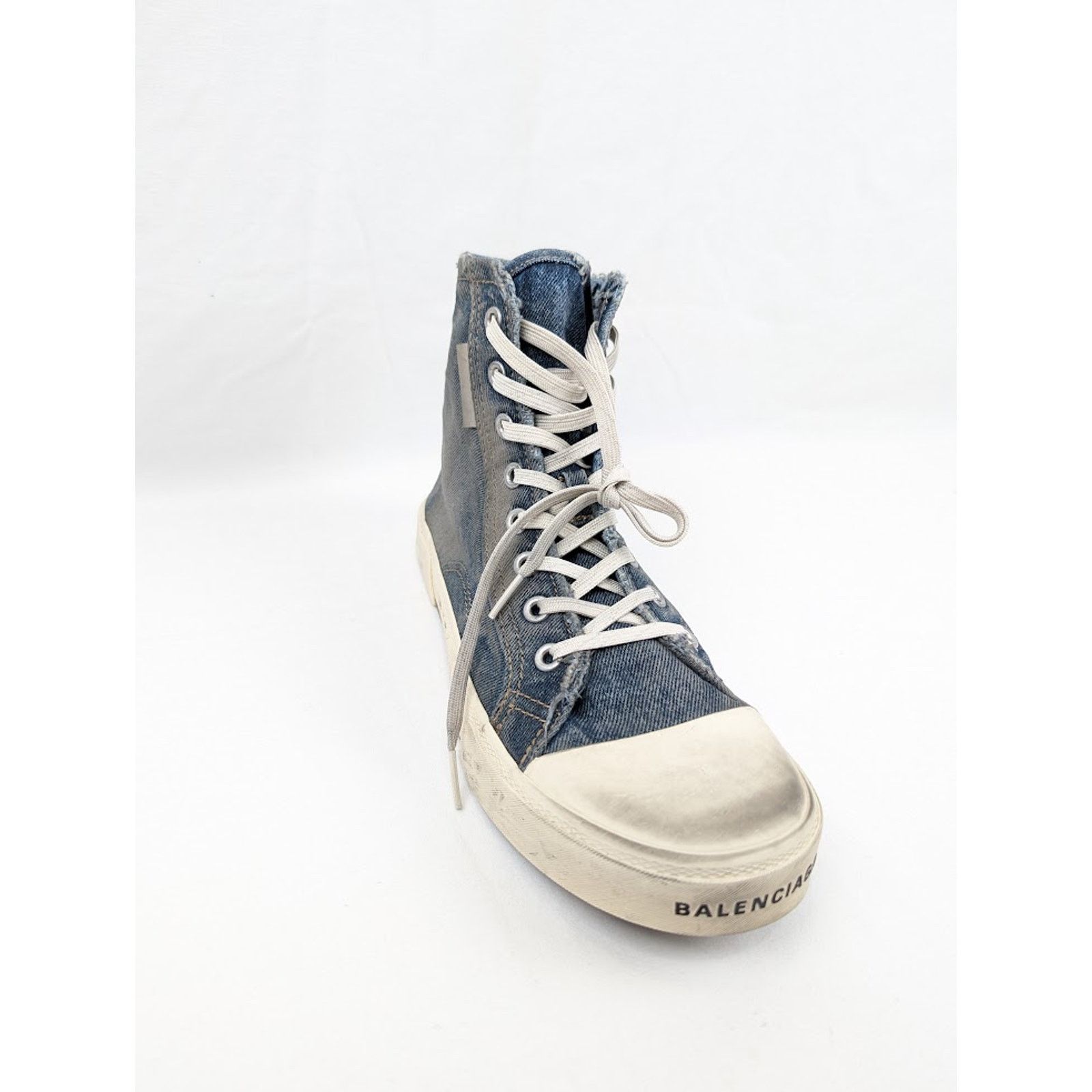 Balenciaga o1rshd1 90'S Paris High-Top Sneakers in Denim Blue Size US 8 / EU 41 - 6 Thumbnail