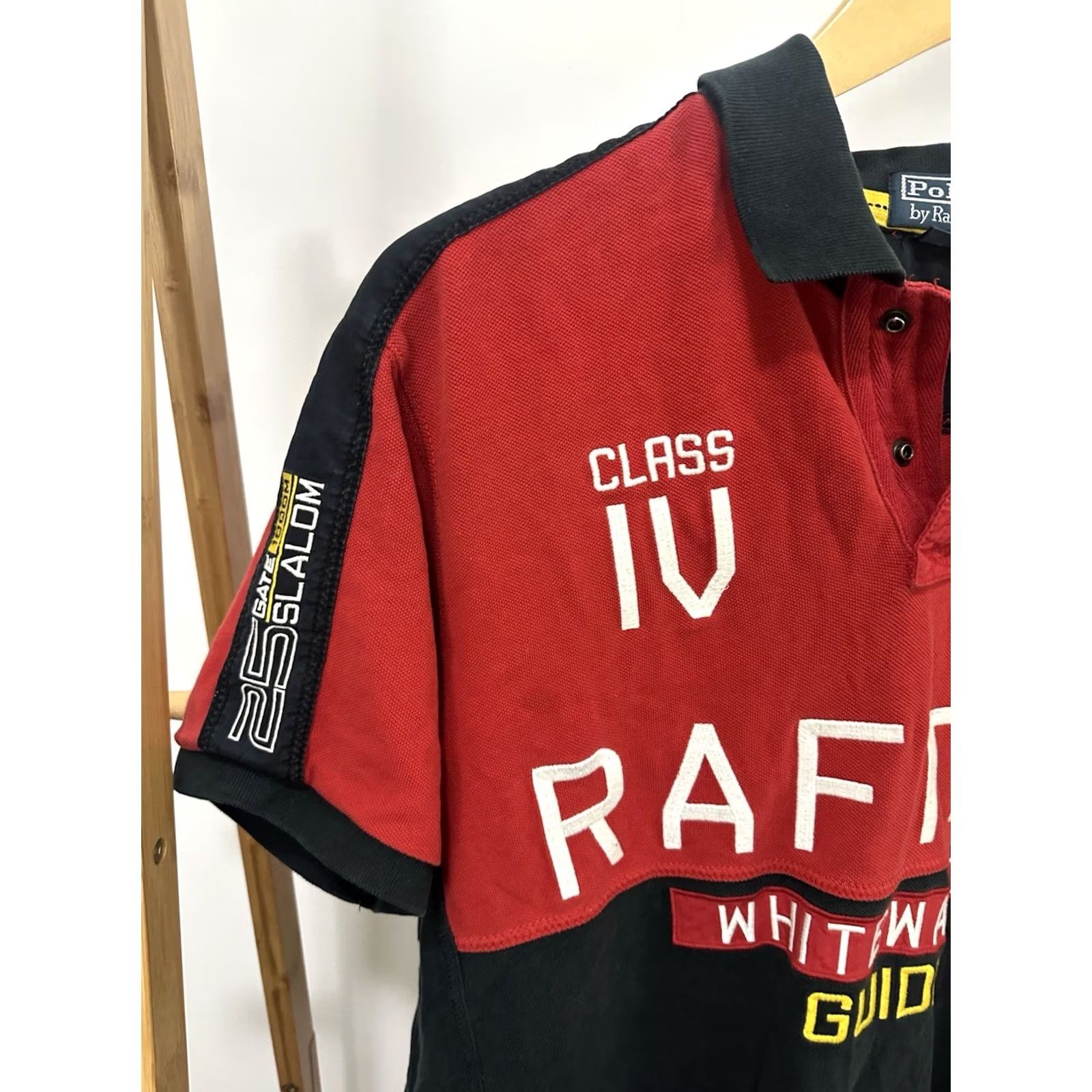 Polo Ralph Lauren VTG Polo Ralph Lauren Polo Shirt XL Red Rafting Whitewater Guide Big Pony Class IV Rugby Shirt Mens Size US XL / EU 56 / 4 - 7 Thumbnail