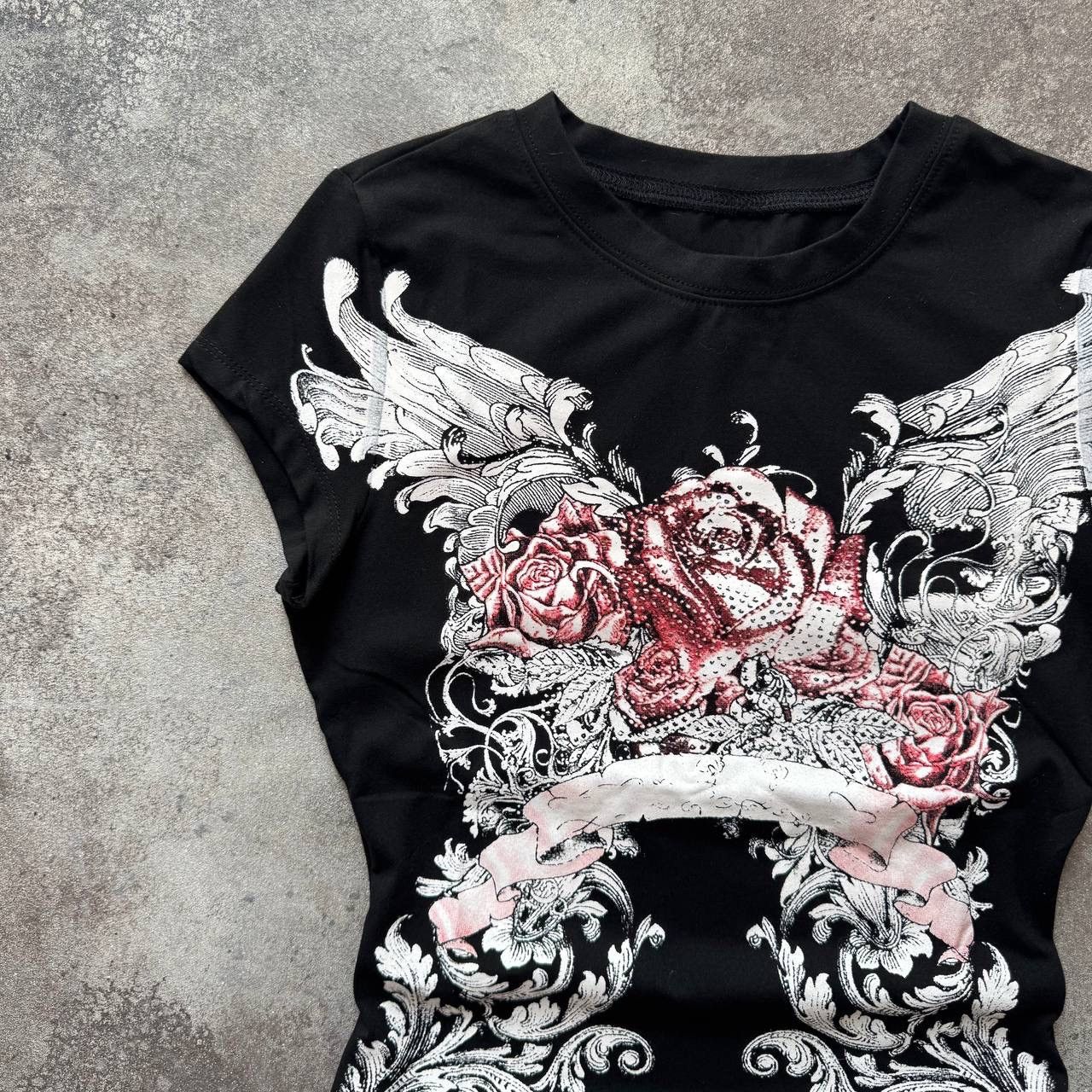 If Six Was Nine Y2K Era Vintage Gothic Glam Rock Punk T-Shirt Size S / US 4 / IT 40 - 2 Thumbnail