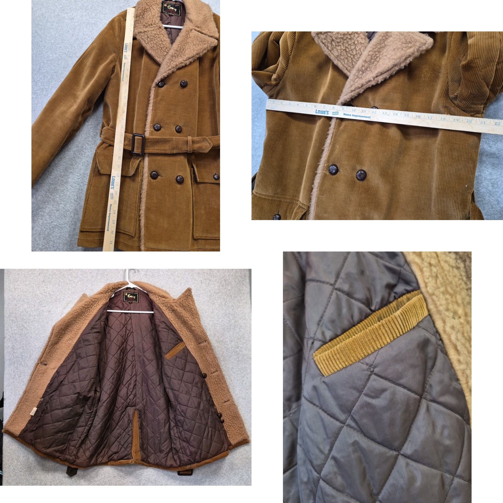 Vintage VINTAGE Envoy Now Jacket Coat Corduroy Belted Sherpa Collar Quilted Lining Brown 90s Women M Overcoat Coat Mens Womens Size M / US 6-8 / IT 42-44 - 8 Thumbnail