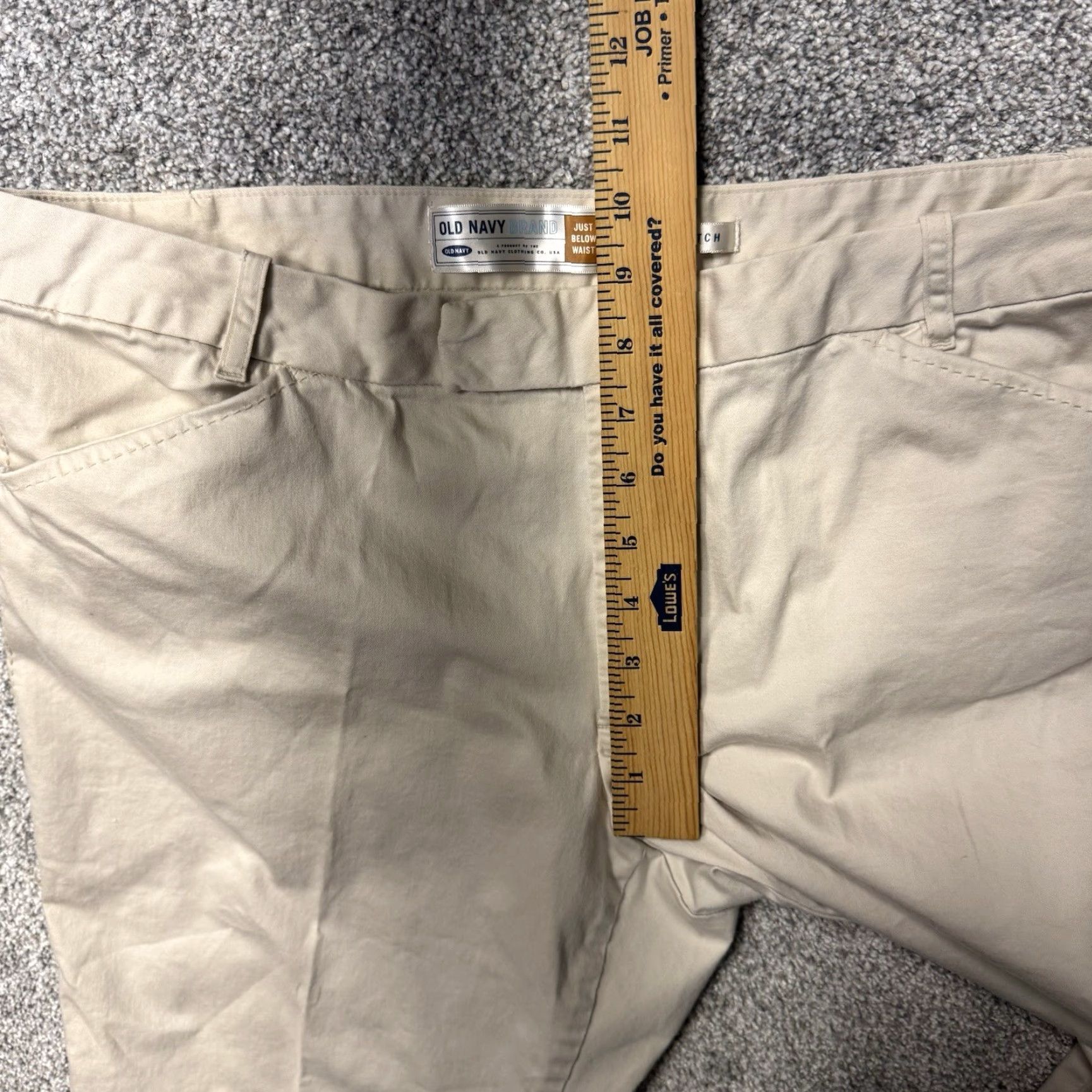 Old Navy VINTAGE Old Navy Cropped Capri Pants Women 16 Beige Cotton Spandex Pockets Stretch Flat Front Straight Inseam 22 Retro Preppy City Size 38" / US 16 / IT 52 - 5 Thumbnail