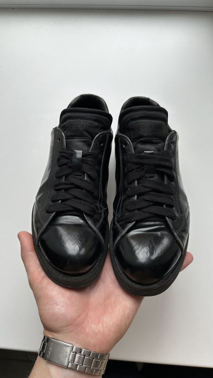 Prada Prada Leather Total Black Woman Shoes Size 5/39 Made Italy Size US 9.5 / IT 39.5 - 5 Thumbnail