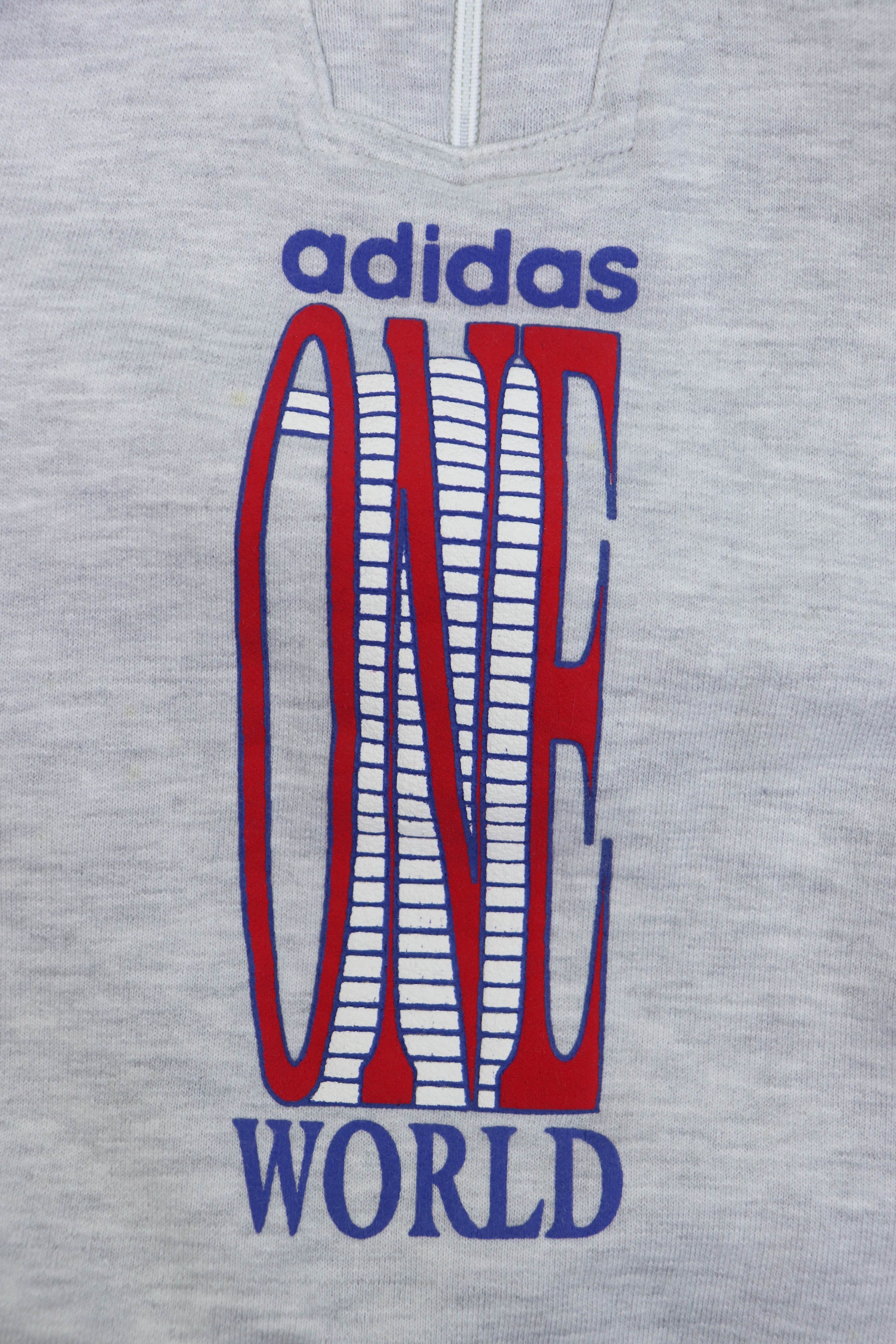 Adidas Adidas 90s Vintage One World Graphics Sweatshirt Size US XL / EU 56 / 4 - 4 Thumbnail