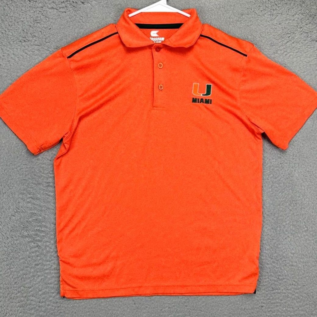 Vintage Miami Hurricanes Polo Shirt Orange Adult Small Rugby Mens Colosseum Performance Size US S / EU 44-46 / 1 - 2 Thumbnail