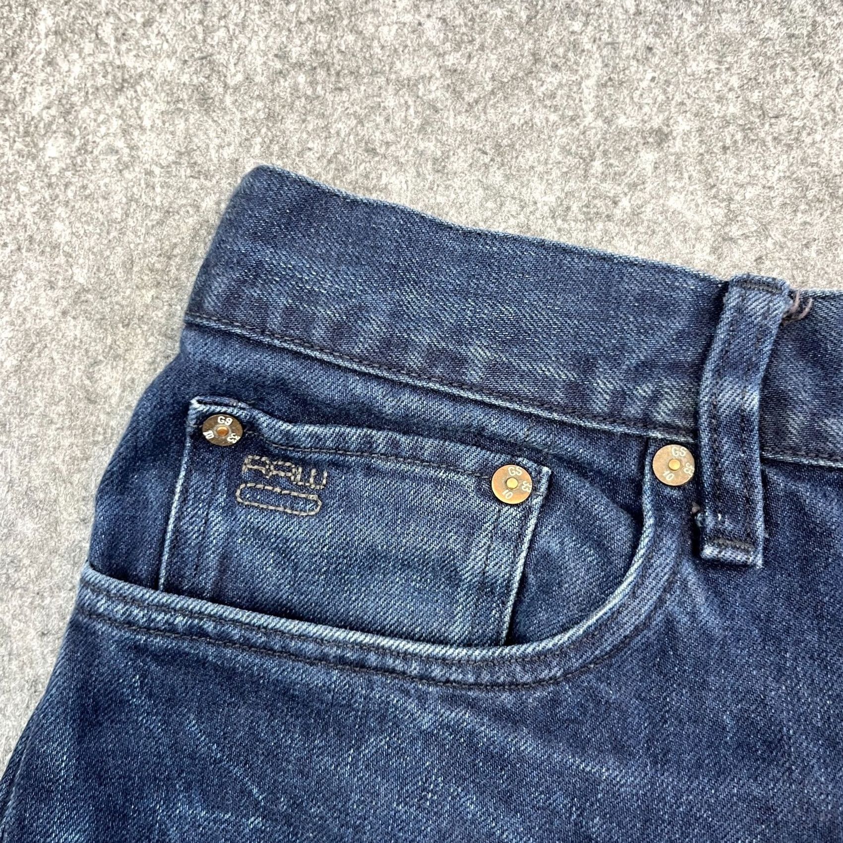 G-Star G-Star Mens Jeans Regular Straight 34 Dark Wash Blue 100% Cotton Button Fly Size US 34 / EU 50 - 7 Thumbnail