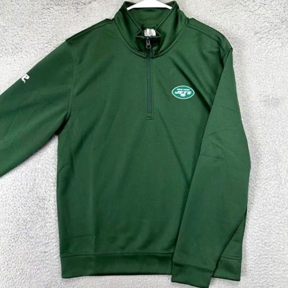 Vintage VINTAGE? No. New York Jets Clique Sweatshirt Mens Medium Green Pullover Football Zipper Knit Mock? Size US M / EU 48-50 / 2 - 2 Thumbnail
