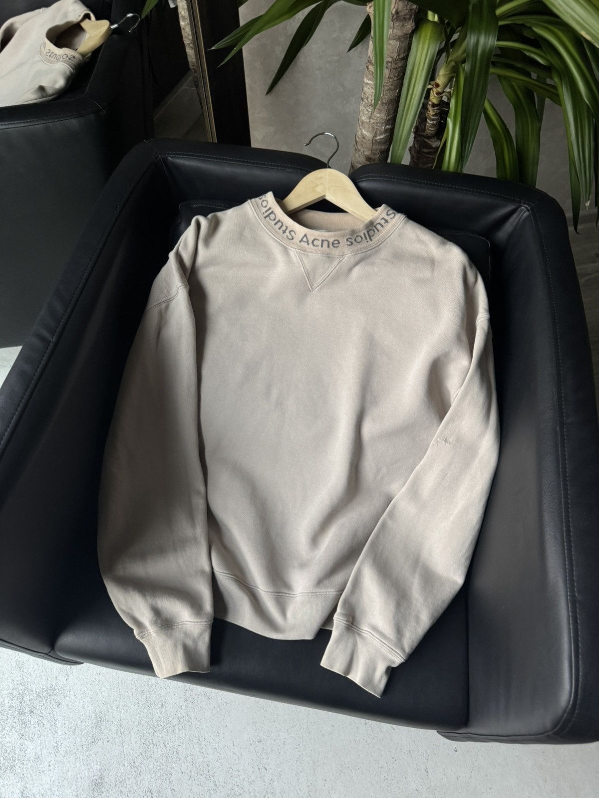 Acne Studios Acne Studios Flogho Beige Streetwear Sweatshirt Size US S / EU 44-46 / 1 - 1 Thumbnail