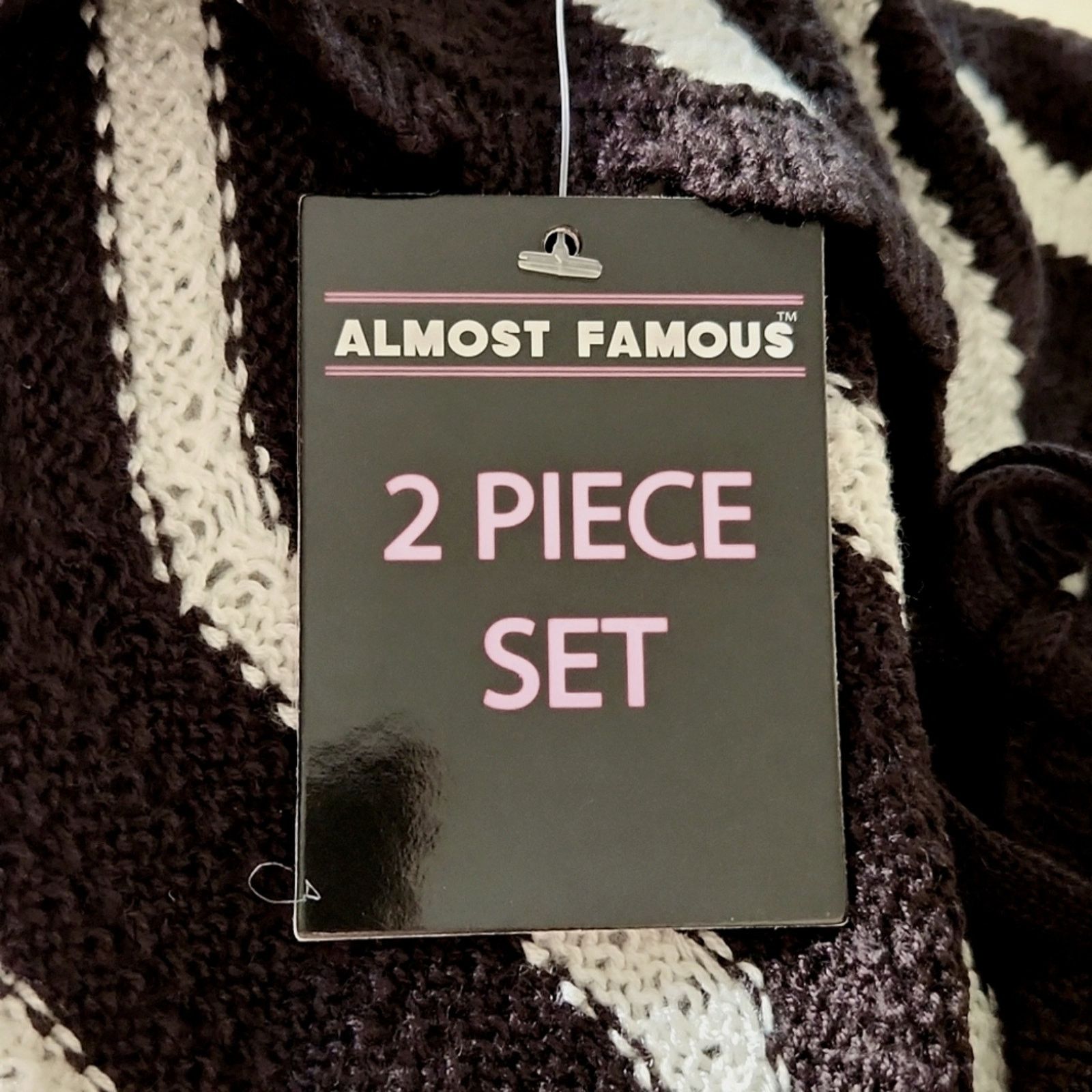 Almost Famous FESTIVAL VIBES ☆ BLACK & WHITE CROCHET ☆ 2-PC SET ☆ 2x NWT Size XXL / US 16-18 / IT 52-54 - 5 Thumbnail