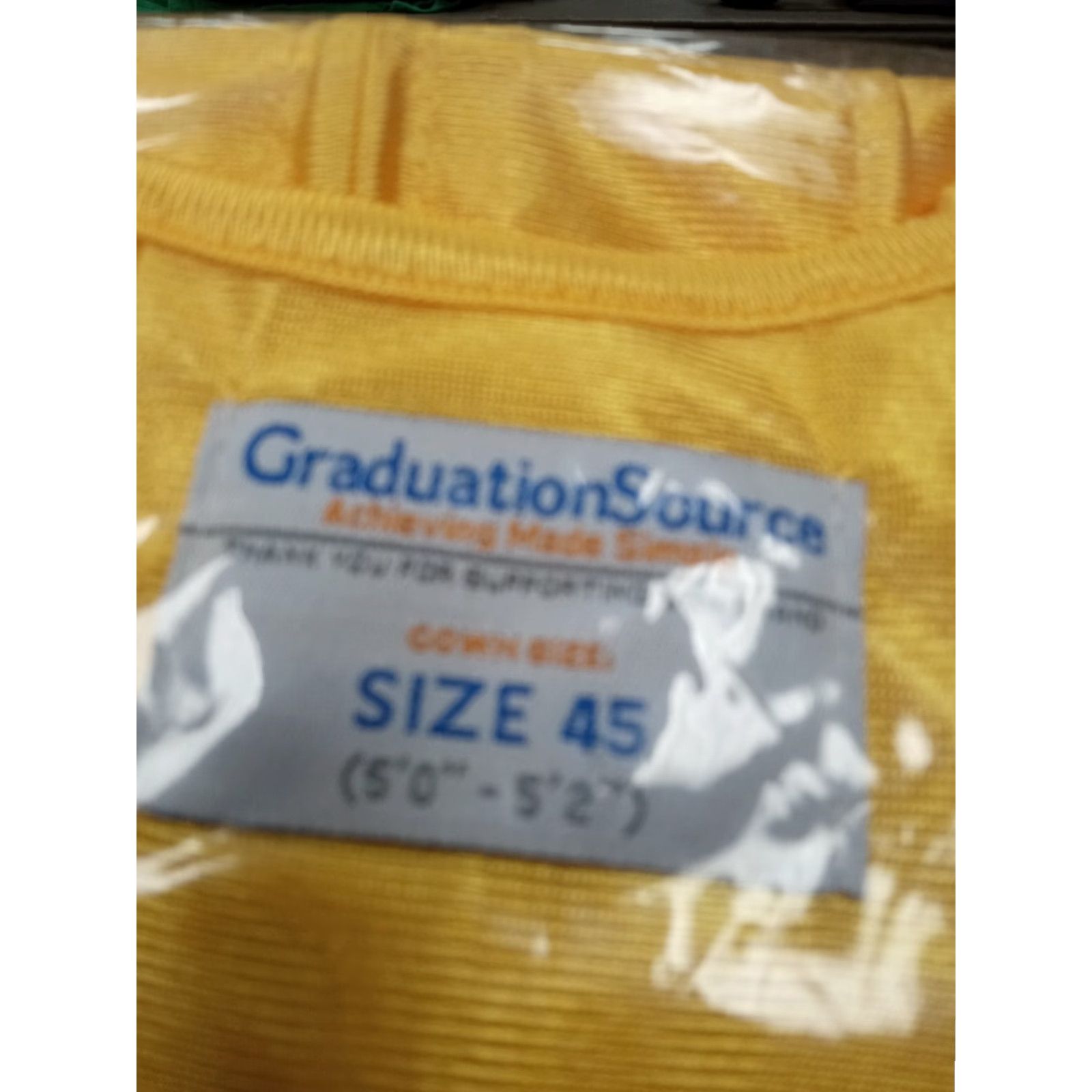 Vintage Graduation Cap & Gown Adult Small Gold Unisex GS D3 Outfit Costume Size ONE SIZE - 2 Thumbnail