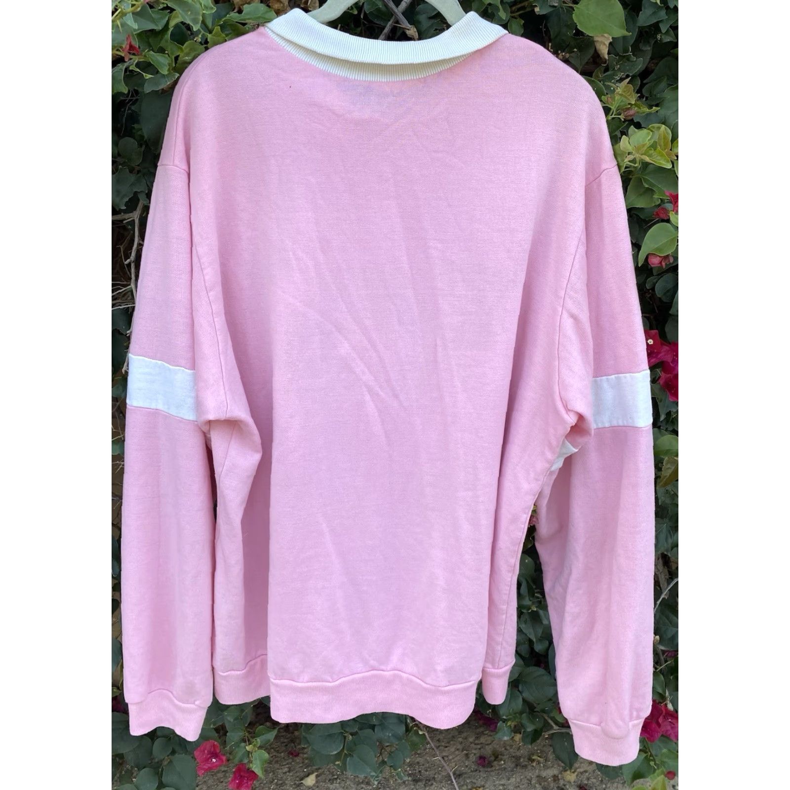 Pinko VINTAGE Western Shirt Line Pink Graphic Sweatshirt XL Men 80s 1980s Licensed Worn Size US XL / EU 56 / 4 - 3 Thumbnail