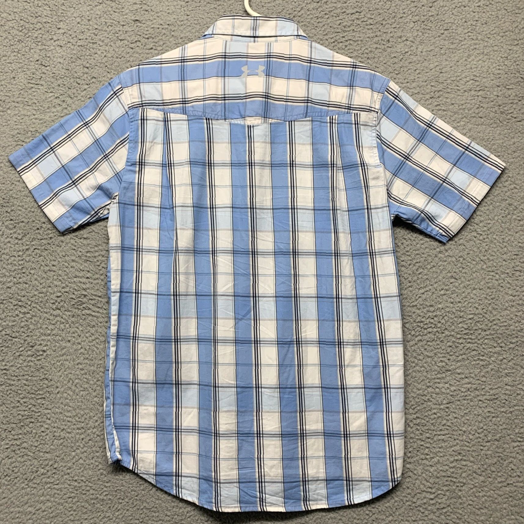 Under Armour Under Armour Men's M Fitted Short Sleeve Plaid Button-Up Collar Casual Shirt Size US M / EU 48-50 / 2 - 4 Thumbnail