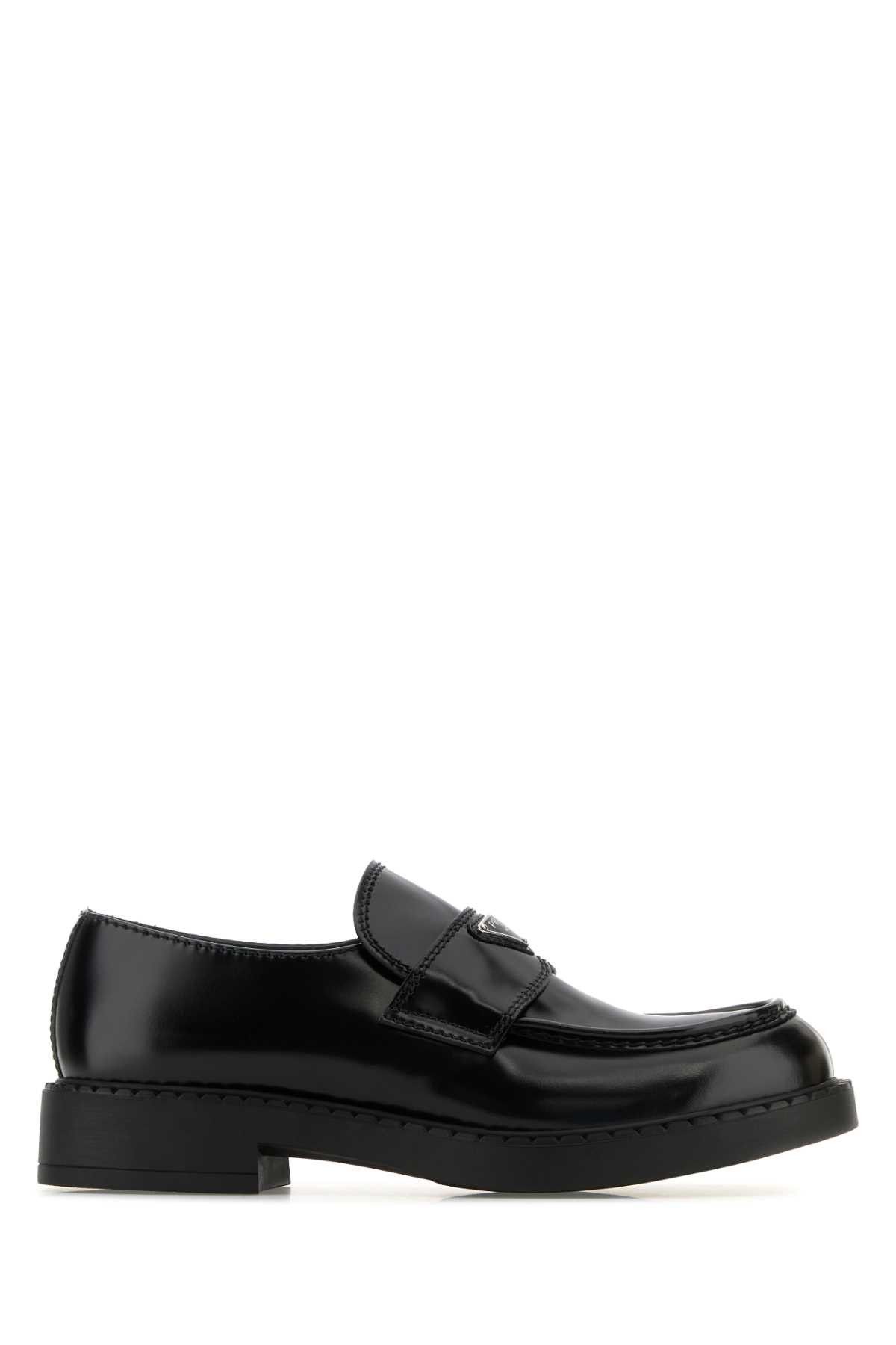 Prada Black Leather Chocolate Loafers Size US 10 / EU 43 - 1 Thumbnail