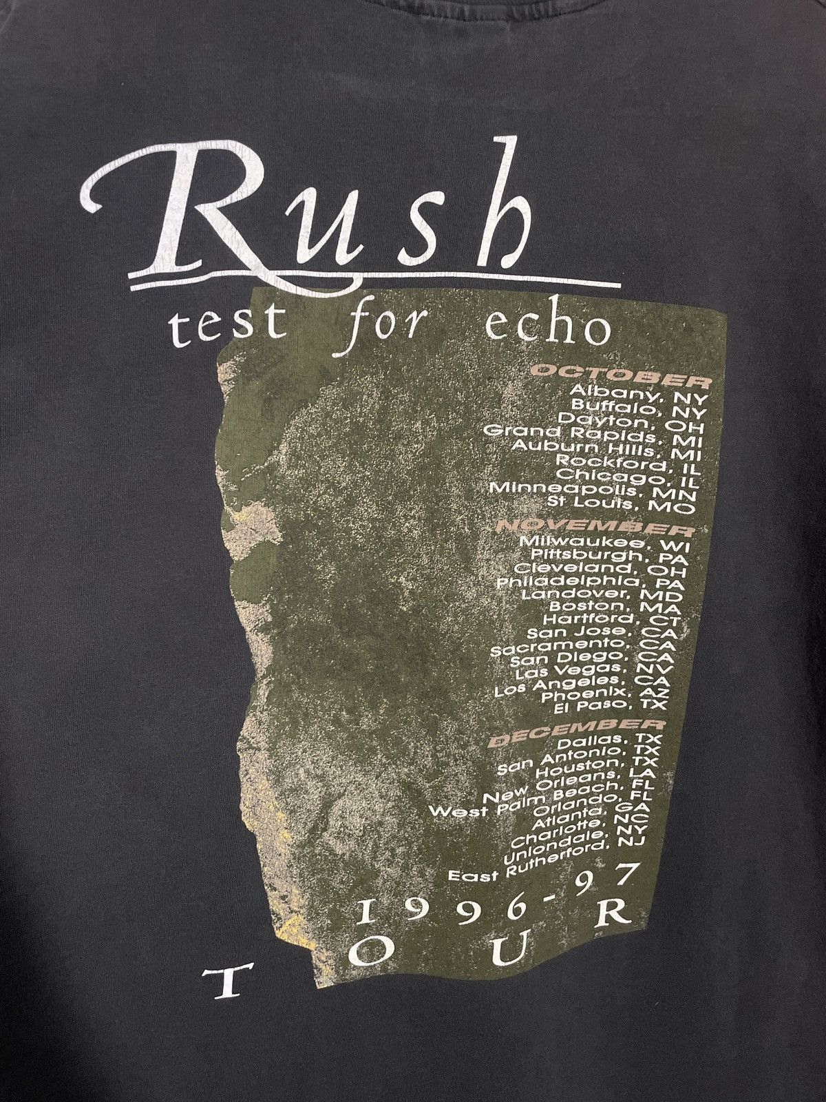 Band Tees 1997 RUSH TEST FOR ECHO TOUR SHIRT Size US XL / EU 56 / 4 - 7 Thumbnail