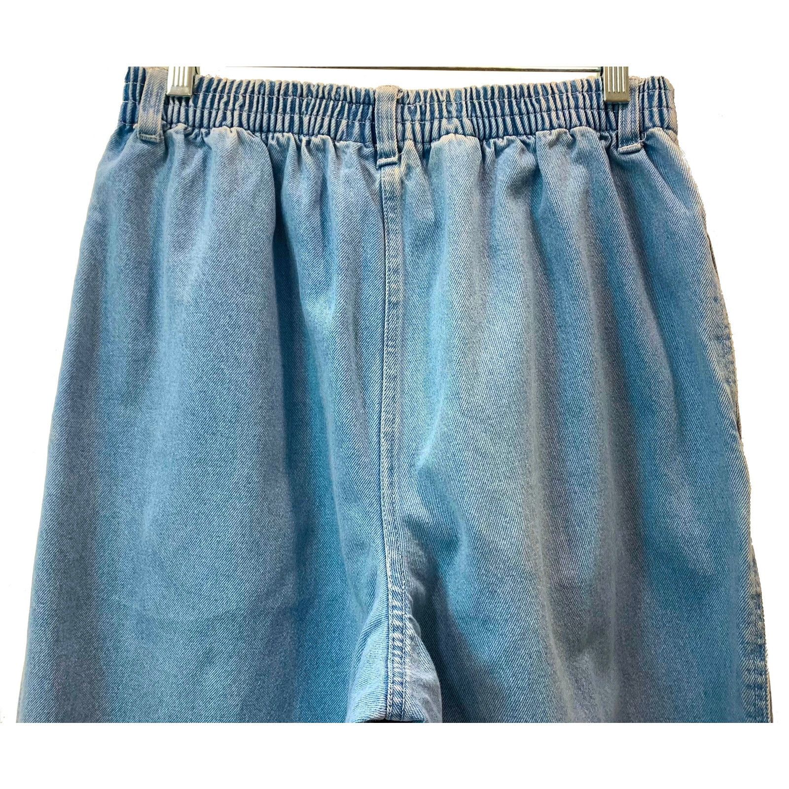 Vintage 80s Pull On High Waisted Mom Jeans | Tapered Front Seam S- L Size 30" / US 8 / IT 44 - 9 Thumbnail